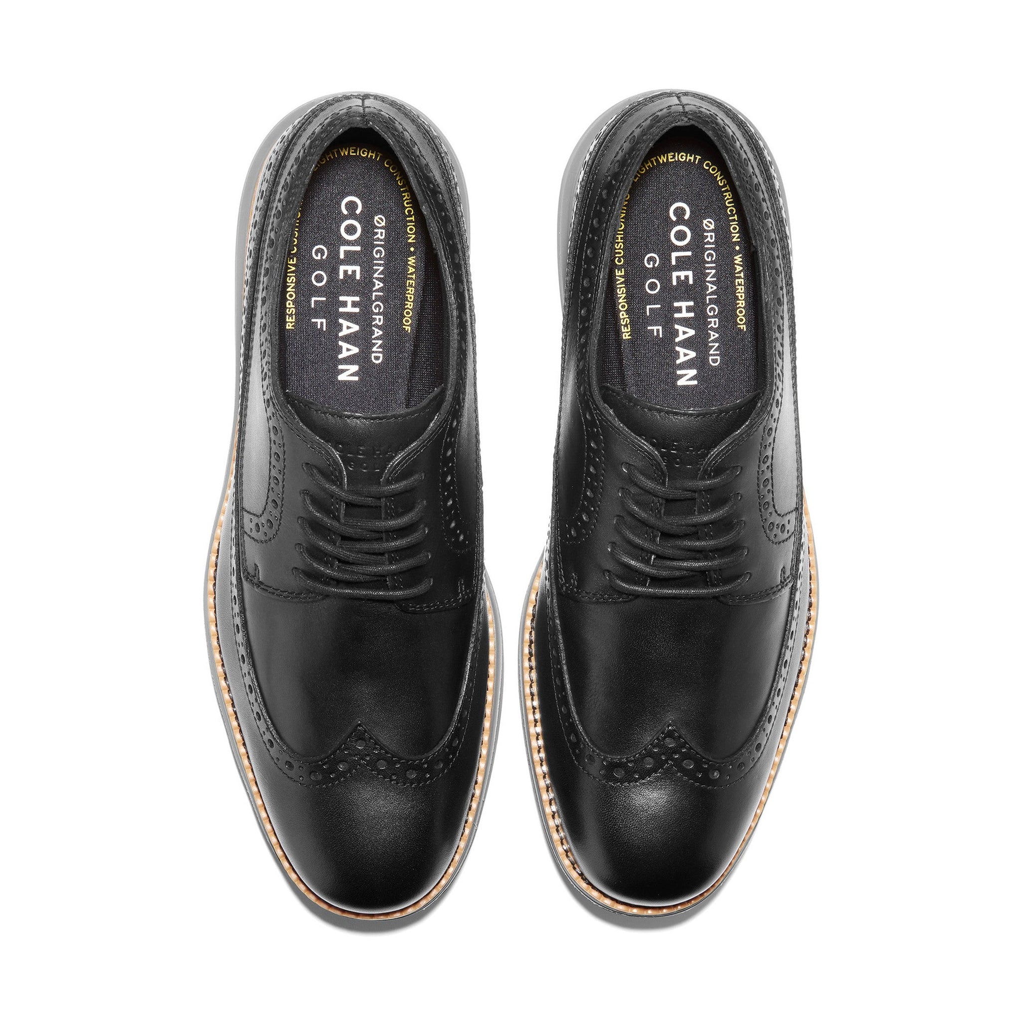 Cole Haan OriginalGrand Wing Ox Golf Shoes C37231 Black Quiet Shade ...