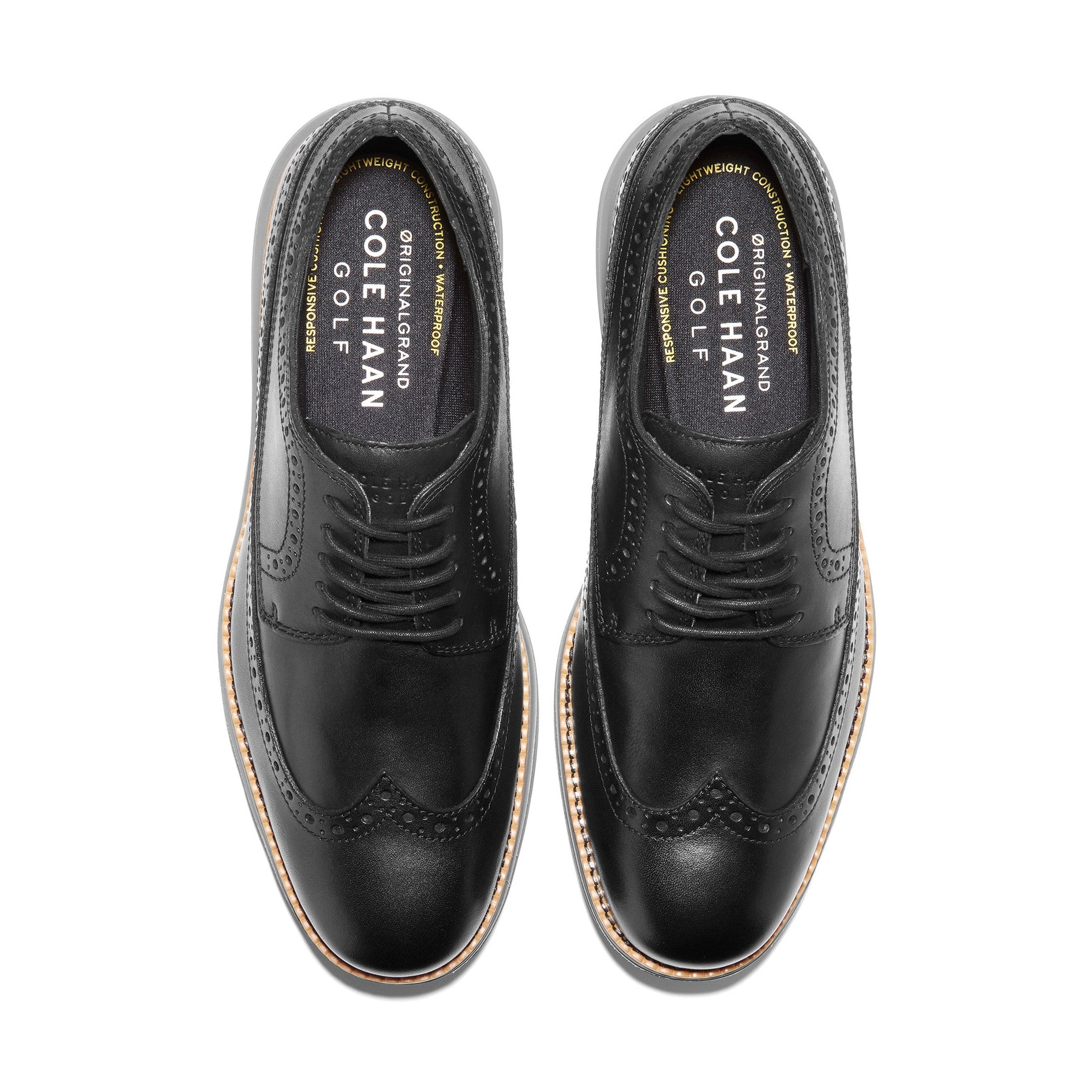Cole Haan OriginalGrand Wing Ox Golf Shoes - Black/Quiet Shade