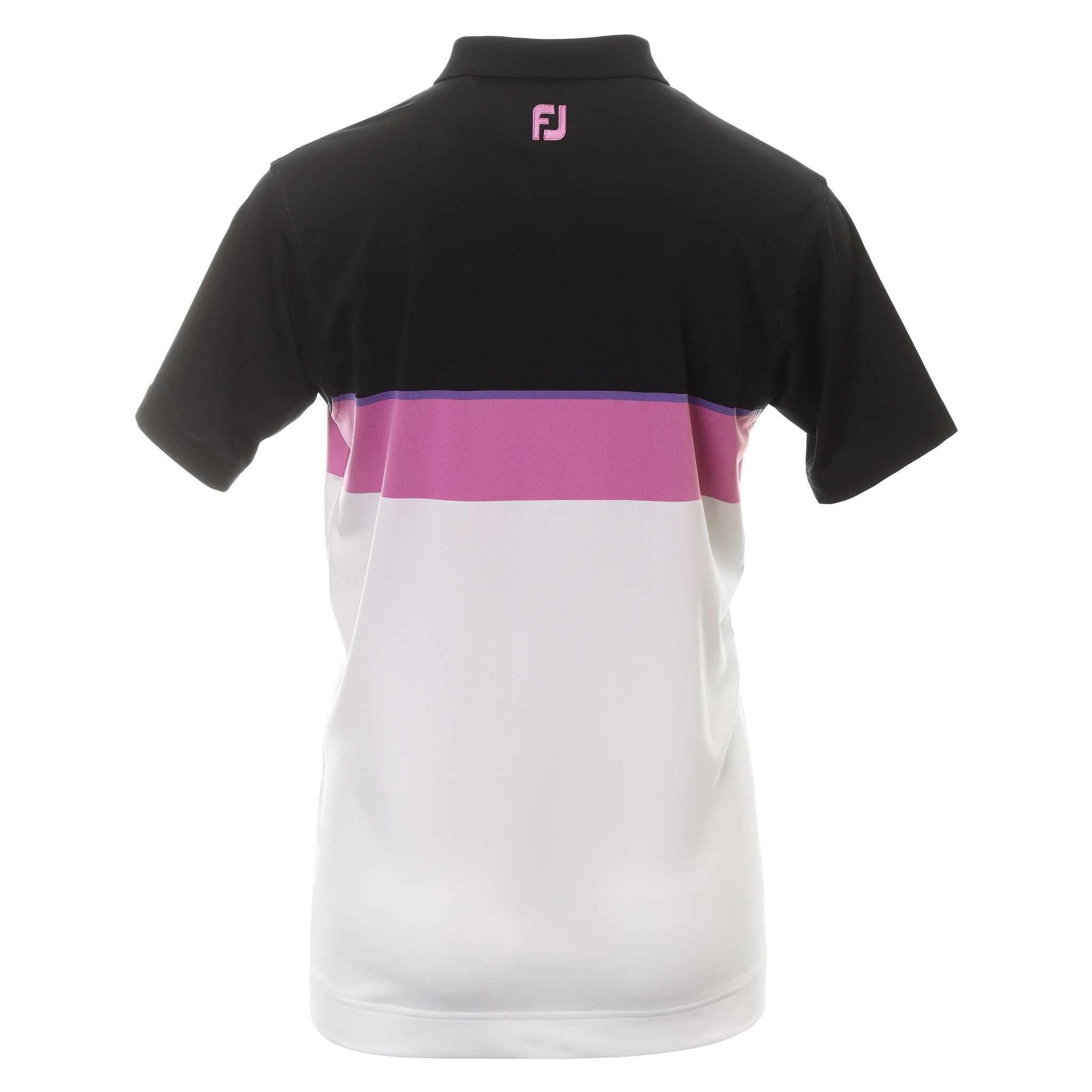 FootJoy Colour Theory Lisle Golf Shirt Black/Violet/Orchid/White