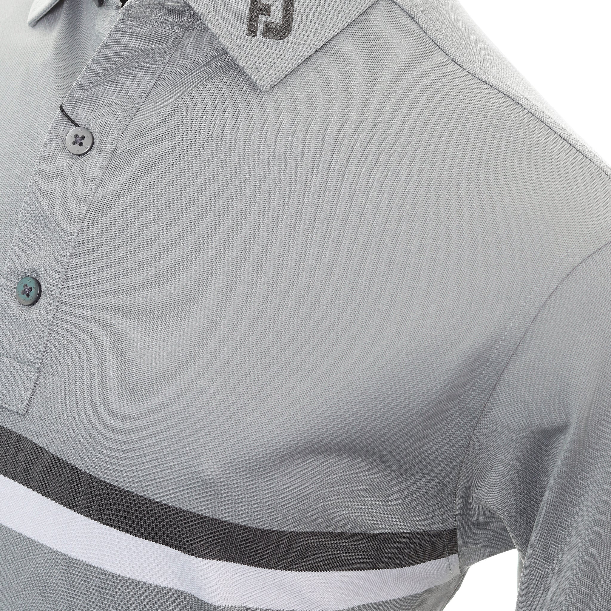 footjoy-double-chest-band-pique-golf-shirt-88442-heather-grey-charcoal-white