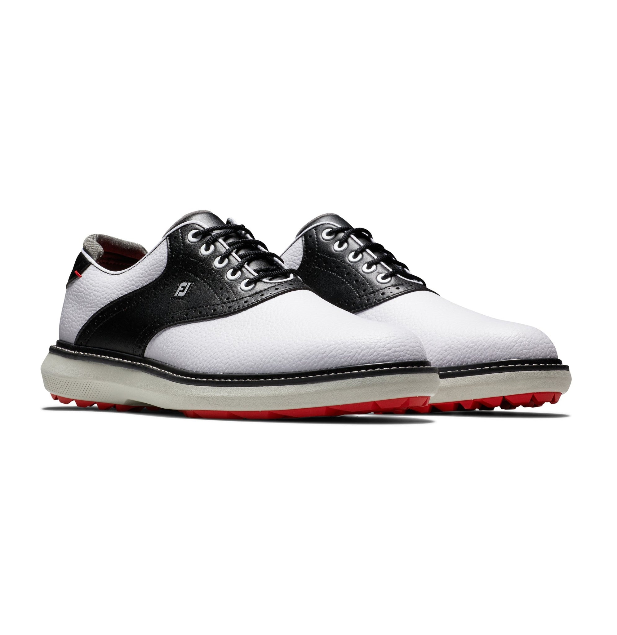 FootJoy FJ Traditions Spikeless Golf Shoes White/Black/Grey