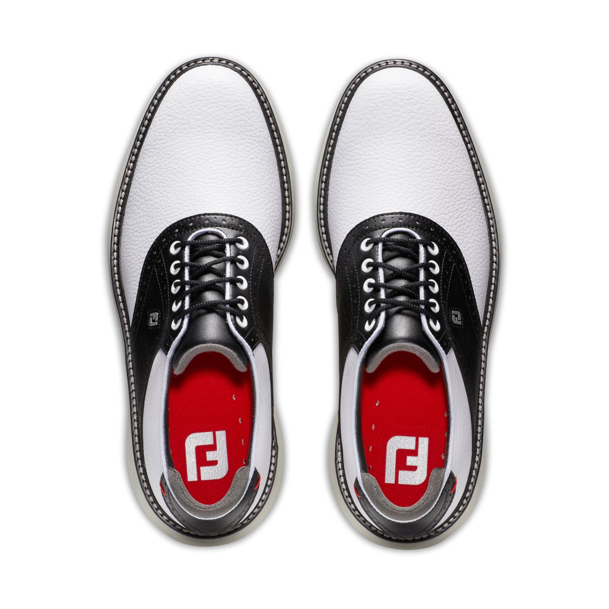 FootJoy FJ Traditions Spikeless Golf Shoes White/Black/Grey