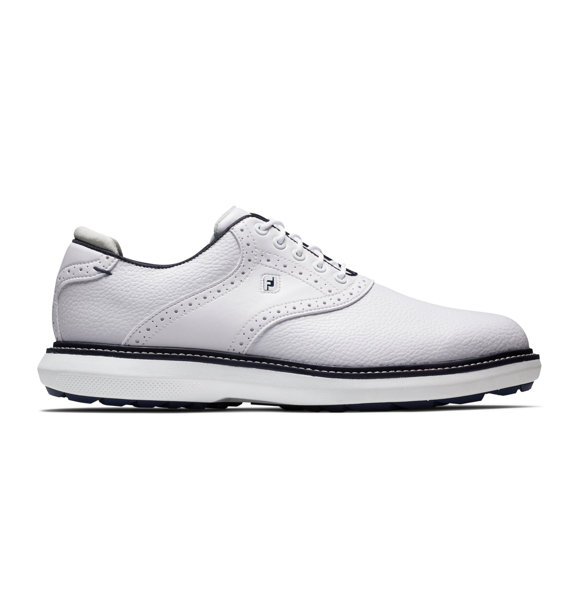 FootJoy FJ Traditions Spikeless Golf Shoes White/Navy