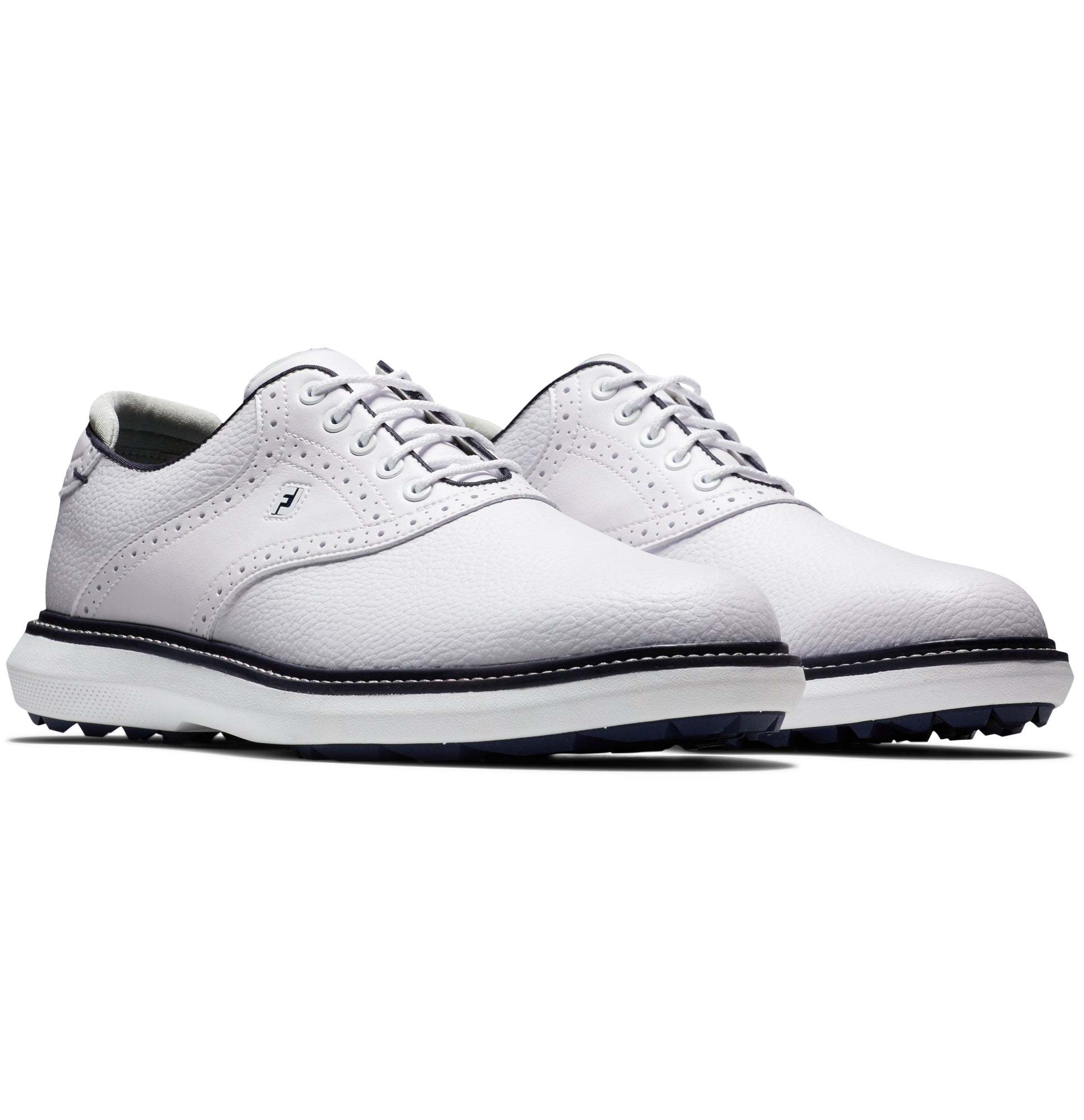 FootJoy FJ Traditions Spikeless Golf Shoes White/Navy