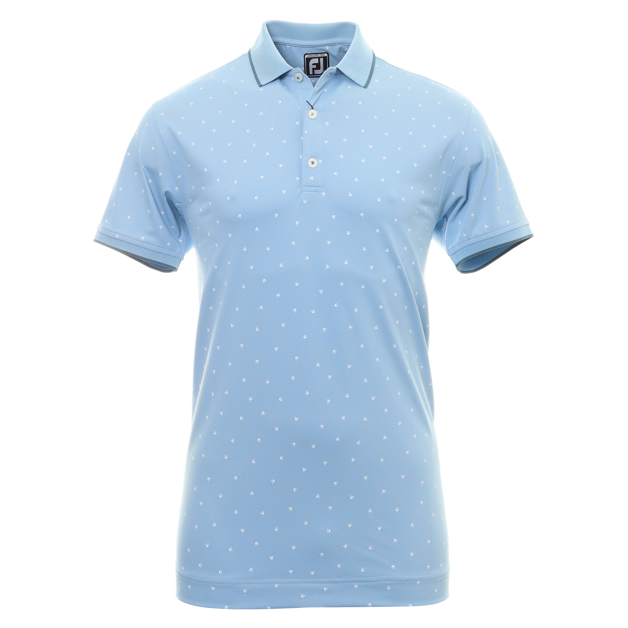 FootJoy Push Play Print Pique Golf Shirt 88395 Dusk Blue White ...