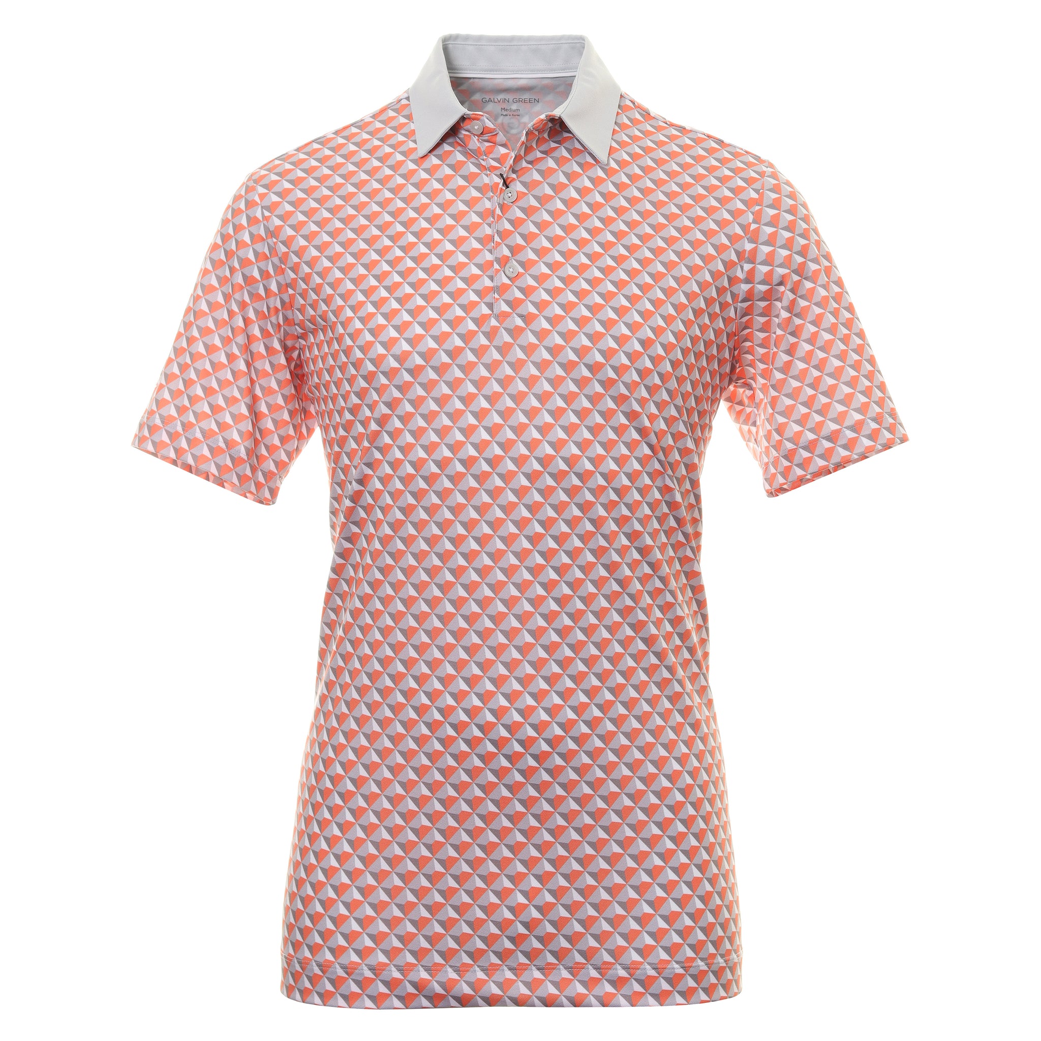 Galvin Green Mercer Ventil8+ Golf Shirt G1363 Orange Cool Grey White 57