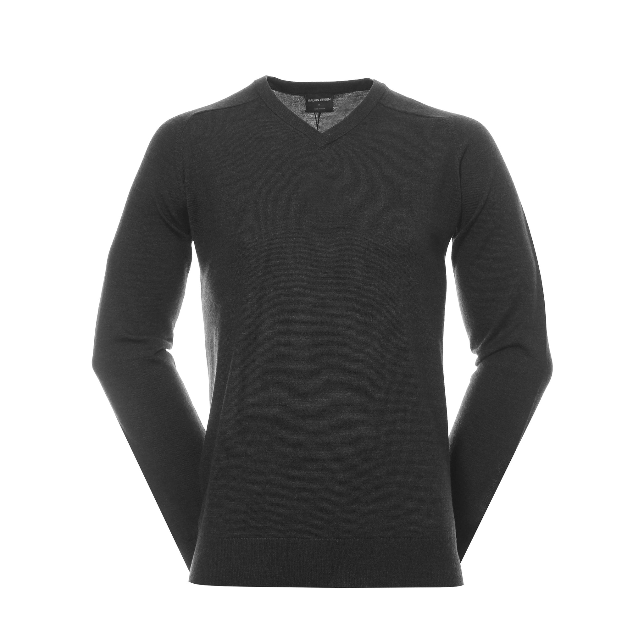 Galvin Green Carl V-Neck Sweater Black Melange 9089