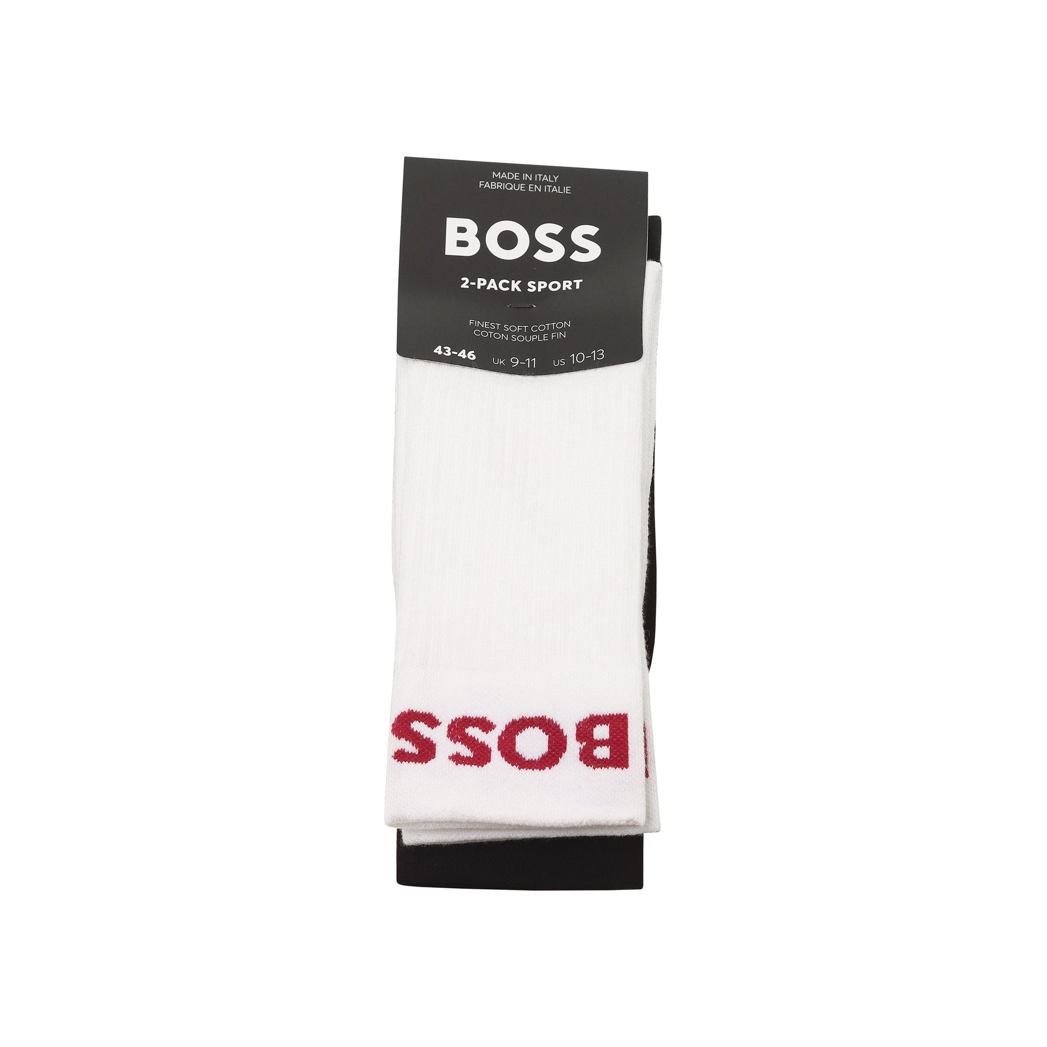 BOSS 2 Pair Sport Crew Socks 50467707 White Black 961 | Function18