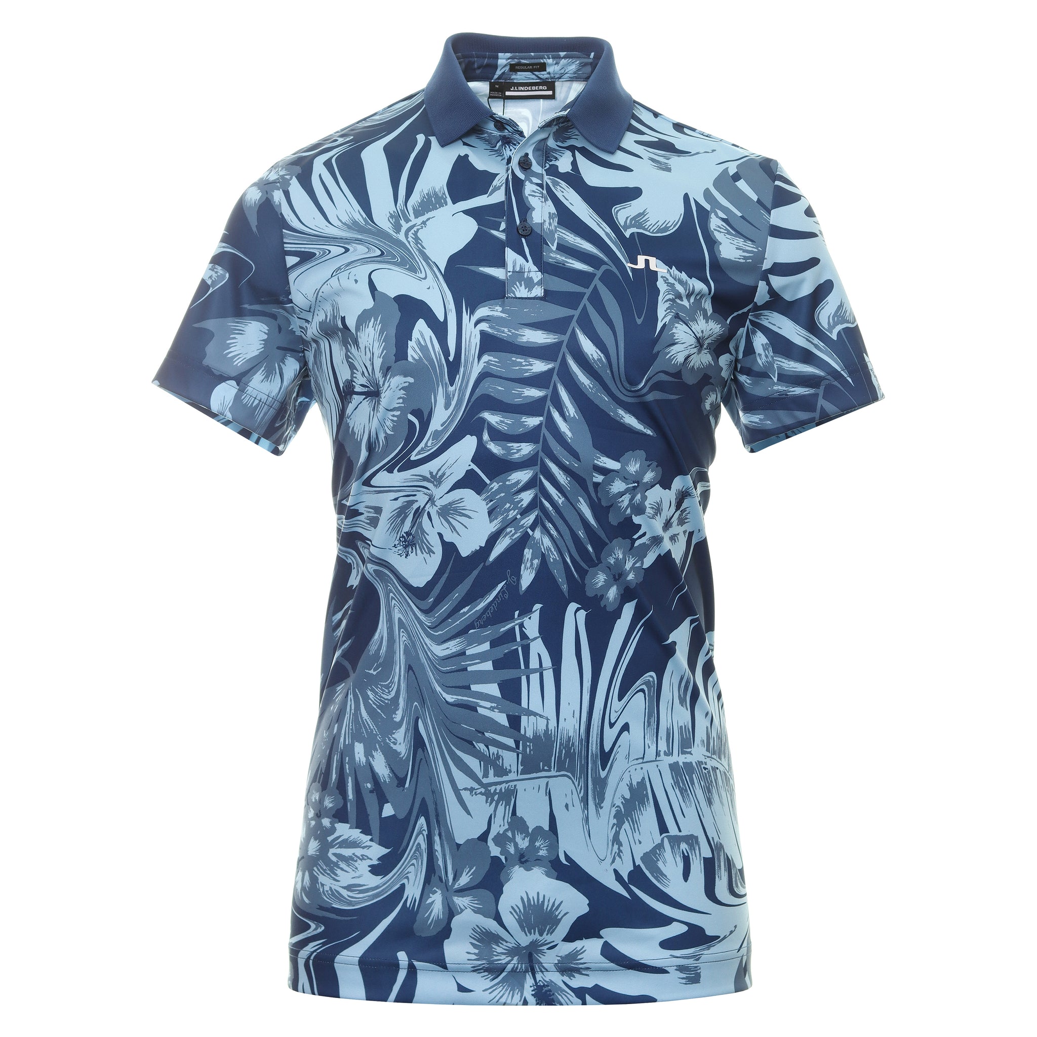 J.Lindeberg Golf Martin Print Polo Shirt GMJT07413 Hibiscus Blue O470 ...