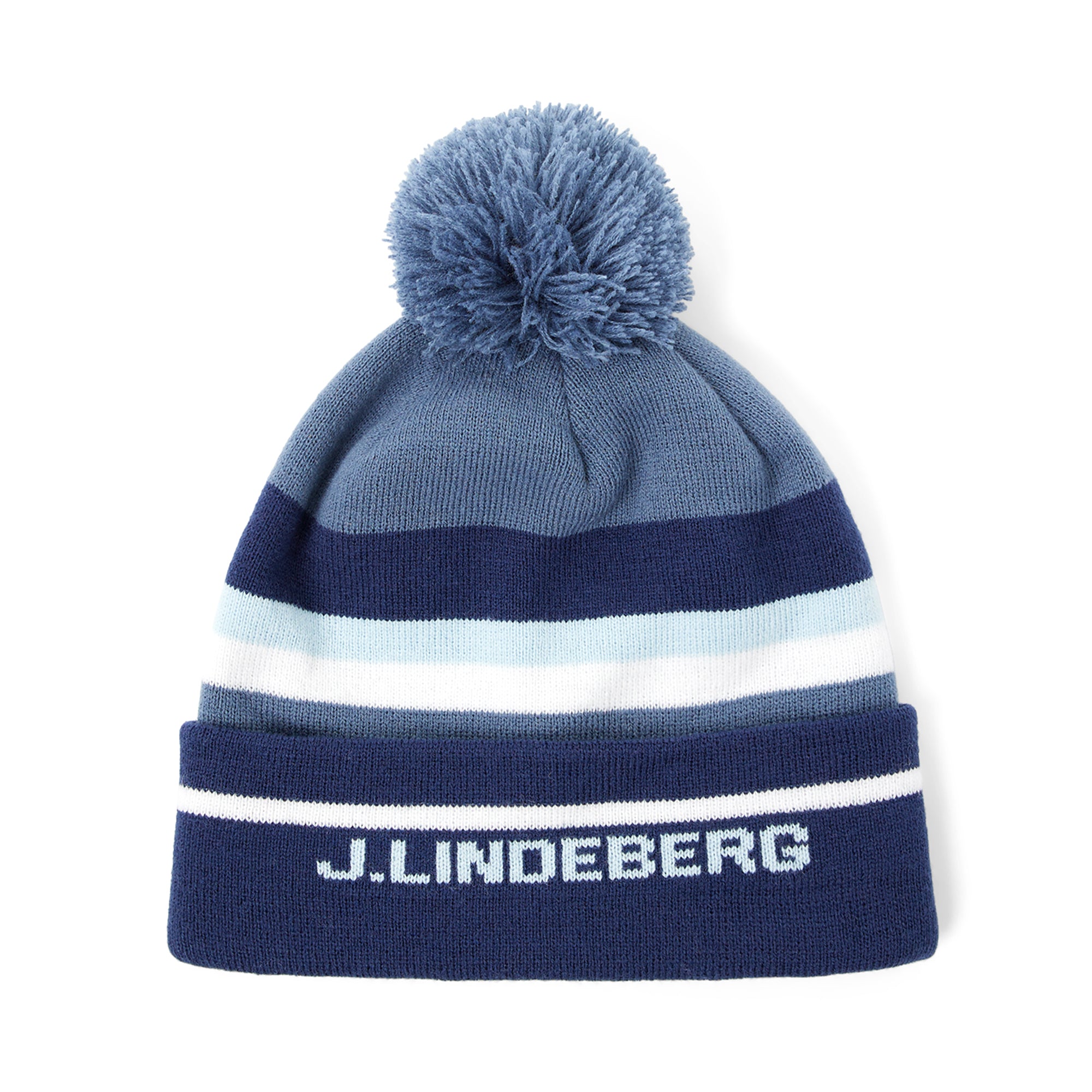 J.Lindeberg Stripe Beanie Hat GMAC07800 Navy Peony O337 Function18
