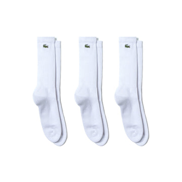 Lacoste 3 Pack Crew Cut Socks White Z92