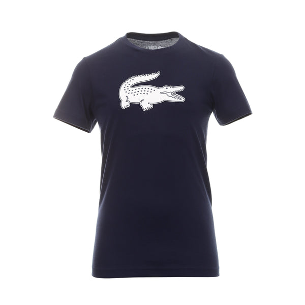 Lacoste Large Croc Print Tee Shirt TH2042 Navy White 525