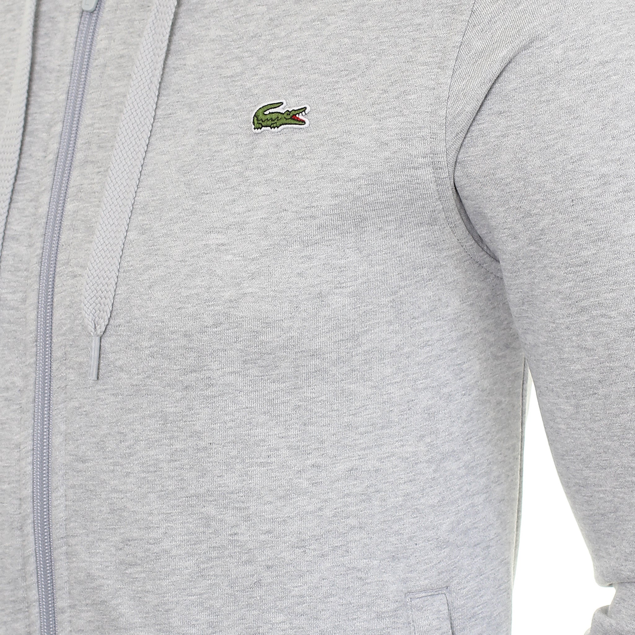 Lacoste Sport Full Zip Hooded Sweatshirt SH1551 Grey Chine 9YA Function18 Restrictedgs