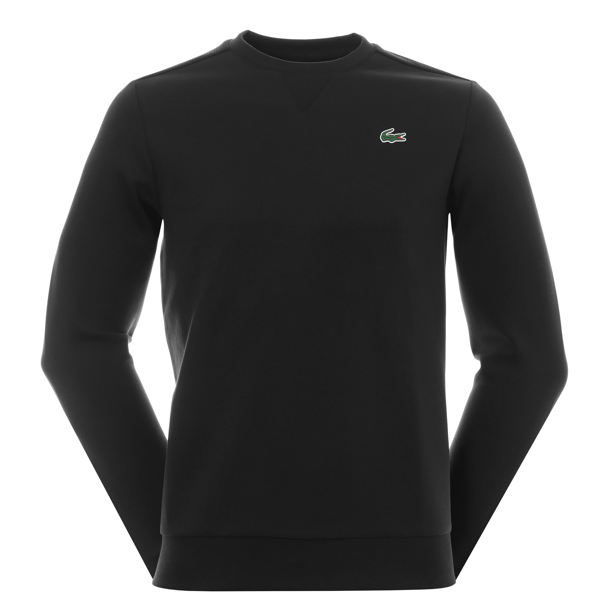 Lacoste Sport Mesh Panel Crew Sweater SH9604 Black C31 | Function18 ...