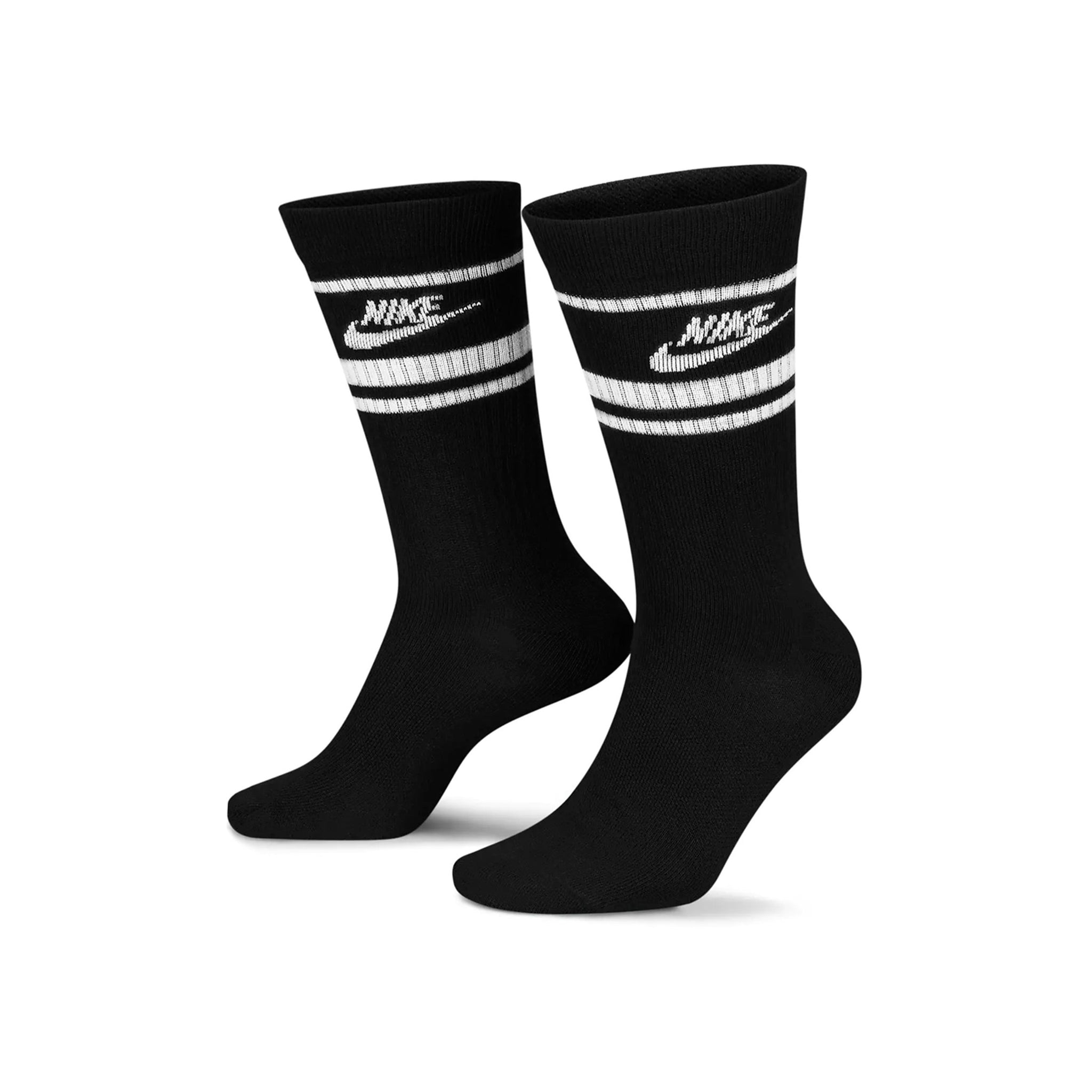 Nike Golf Everyday Essential Crew Stripe Socks - 3 Pair Black 010