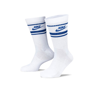 Nike Golf Everyday Essential Crew Stripe Socks - 3 Pair White/Game Royal 105