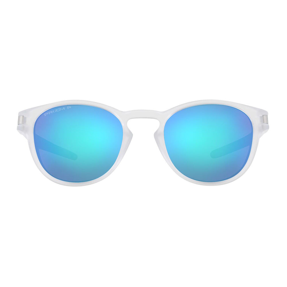 Oakley Latch Sunglasses Matte Clear/Prizm Sapphire Polarized
