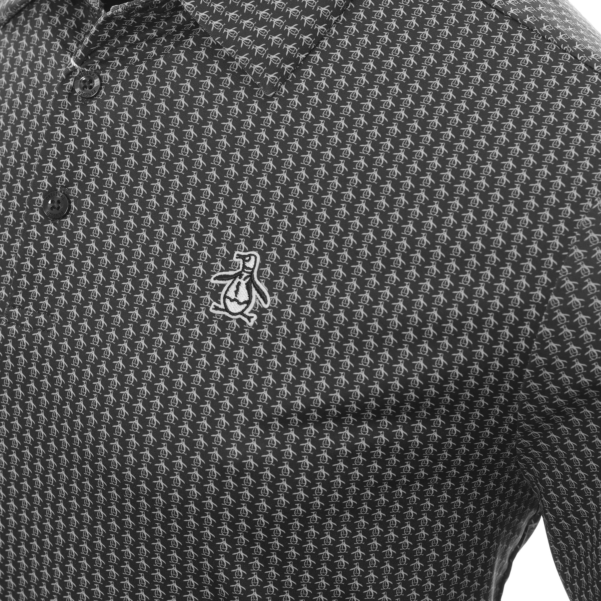 Original Penguin Golf Allover Pete Printed Polo Shirt Caviar 001
