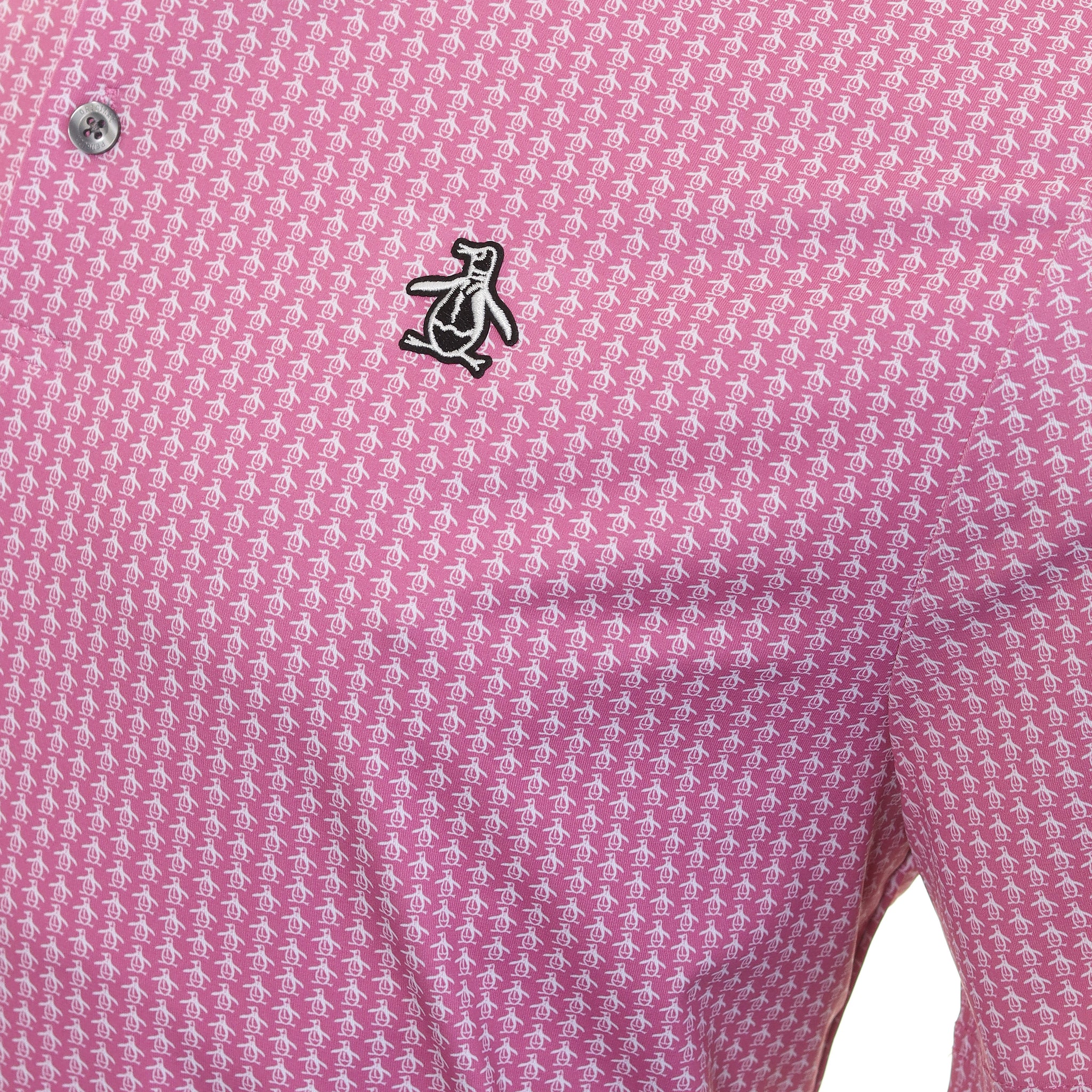 Original Penguin Golf Allover Pete Printed Polo Shirt OGKSC026 Rose ...