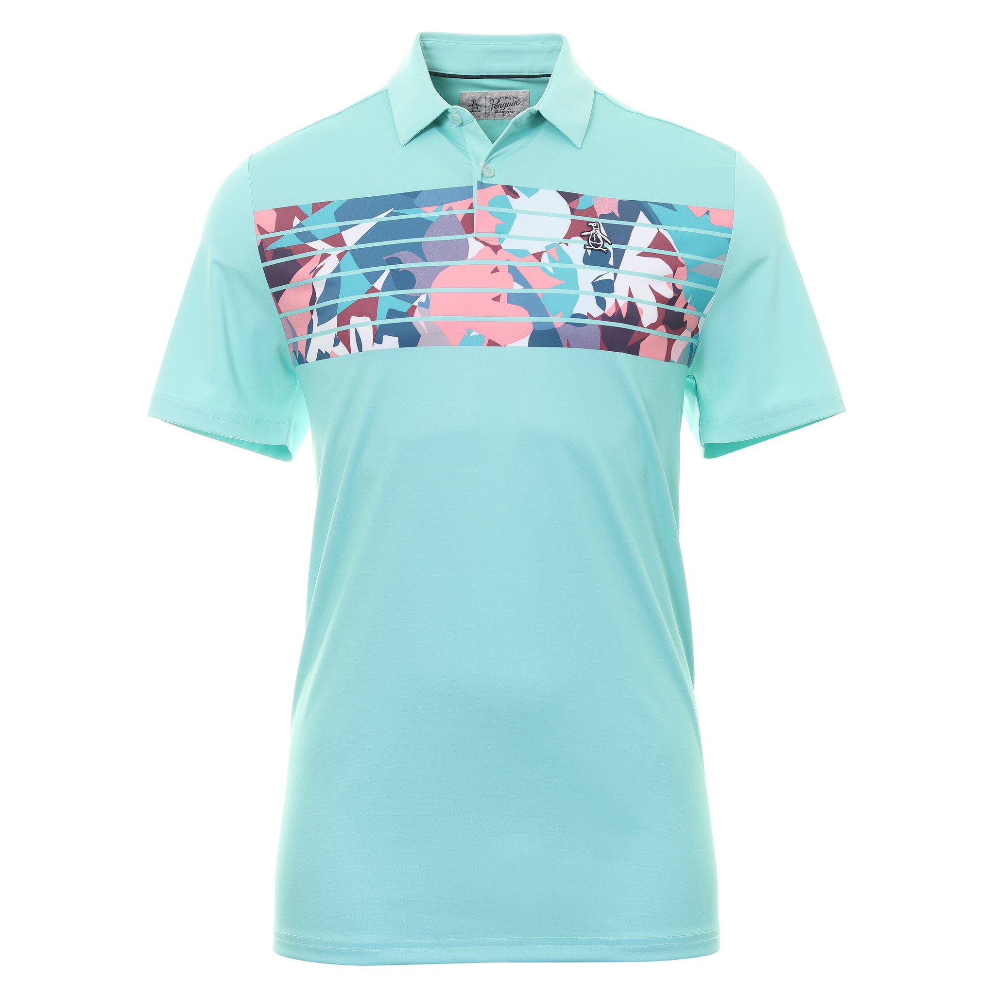 Original Penguin Golf Engineered Floral Stripe Polo Shirt OGKFC004