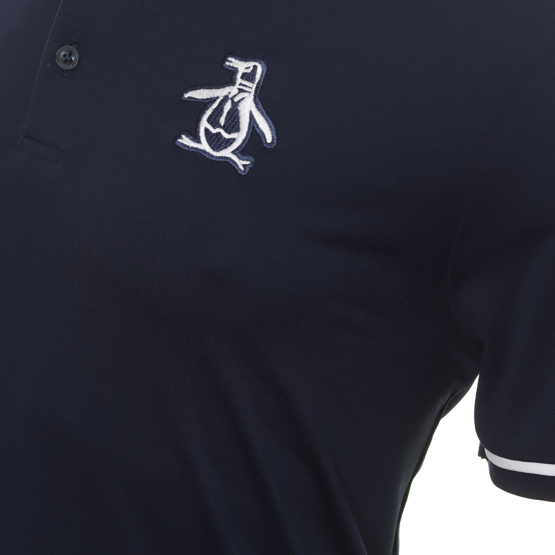 Original Penguin Golf Heritage Polo Shirt OGKSD008 Black Iris 417