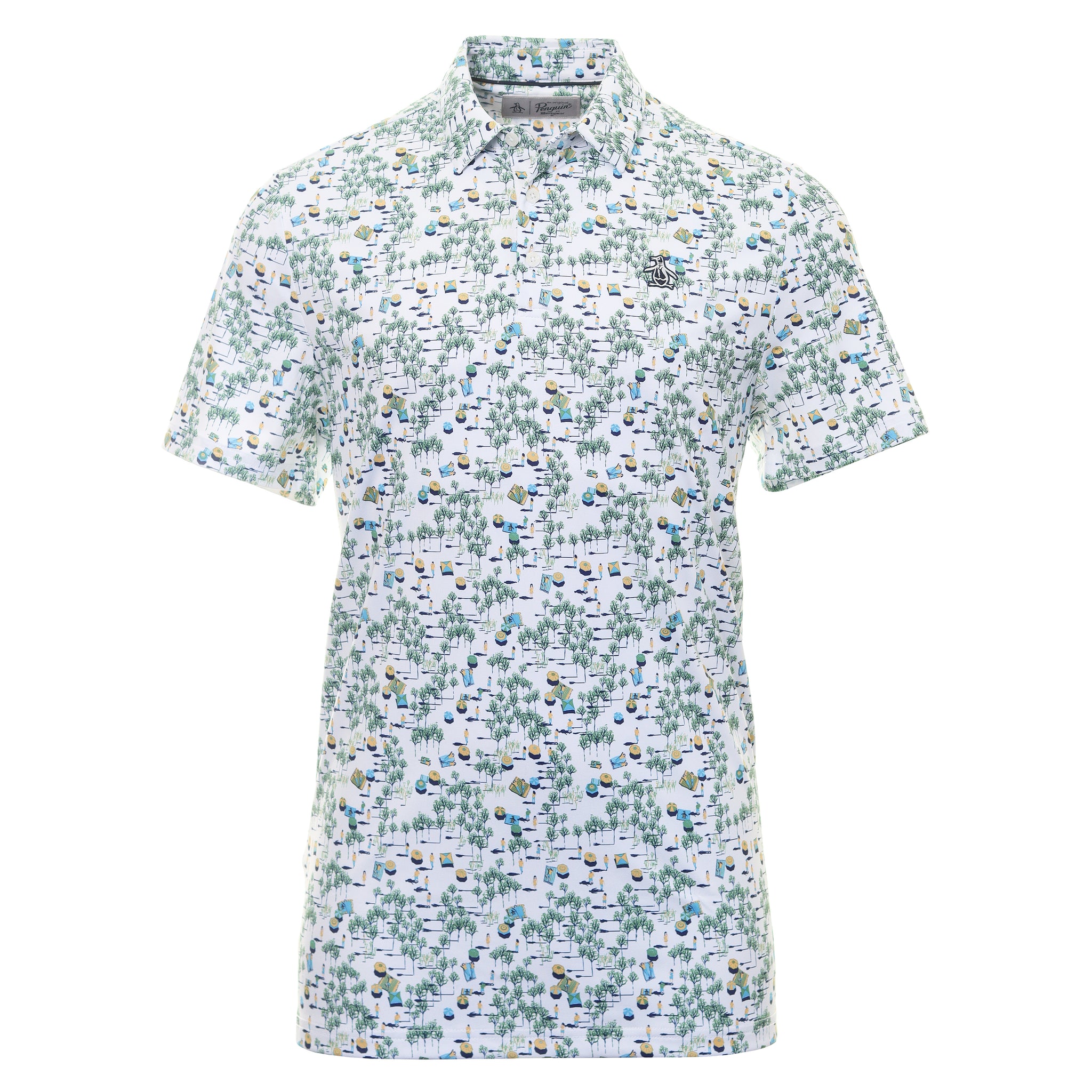 Original Penguin Golf Pete In The Park Print Polo Shirt OGKSD016 Bright ...