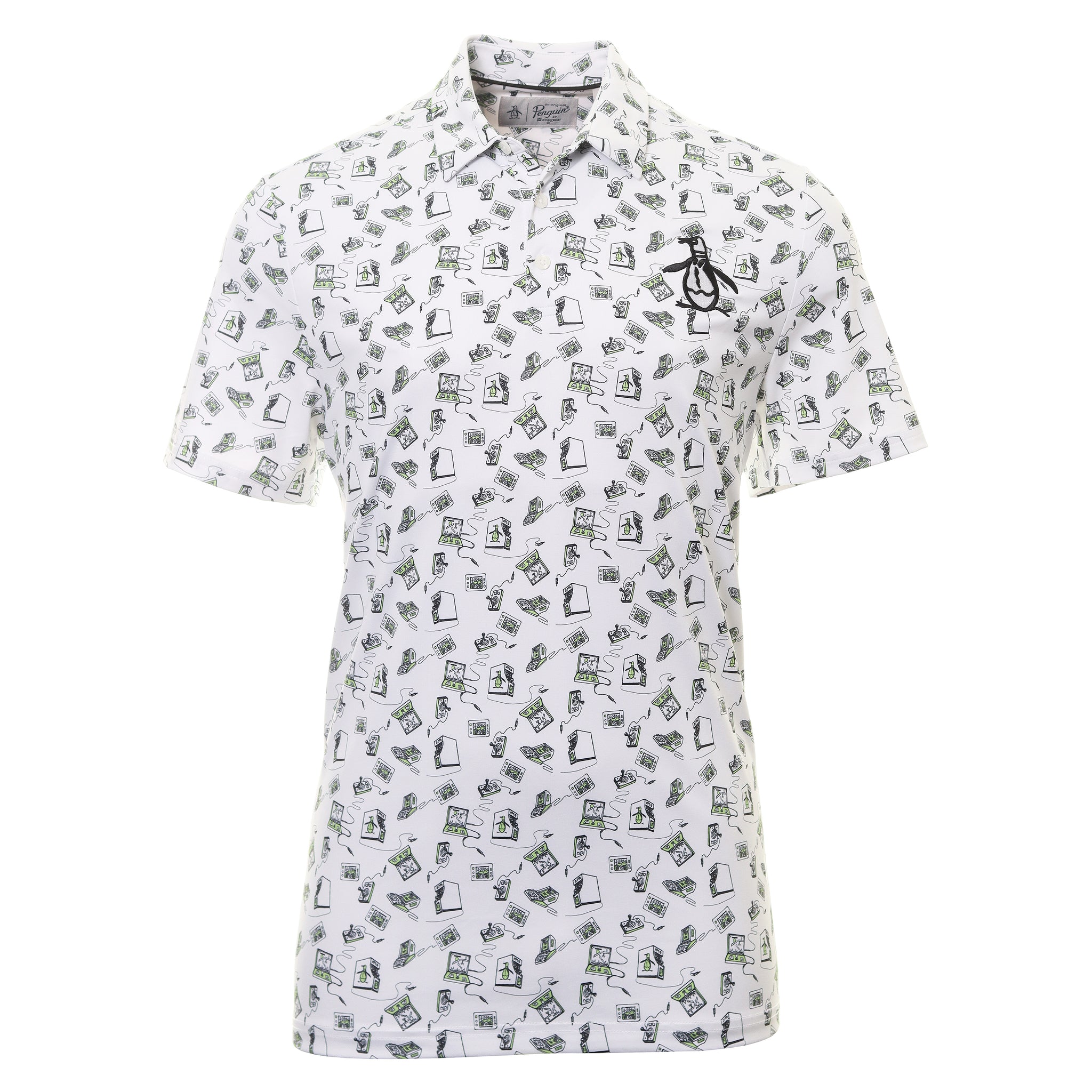Original Penguin Golf Retro Arcade Print Polo Shirt OGKSD021 Bright ...