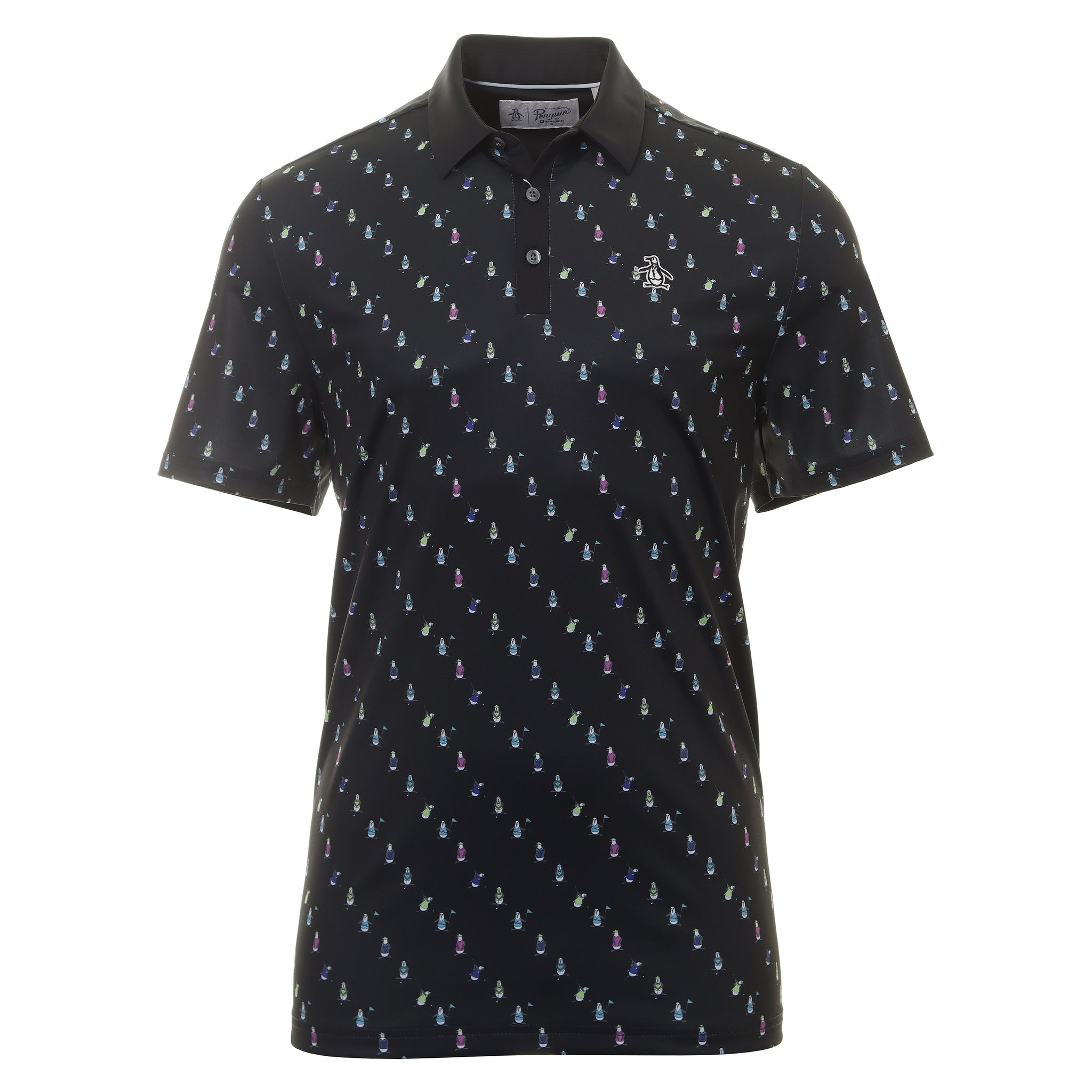 Original Penguin Golf Swinging Pete Novelty Print Polo Shirt OGKSD024