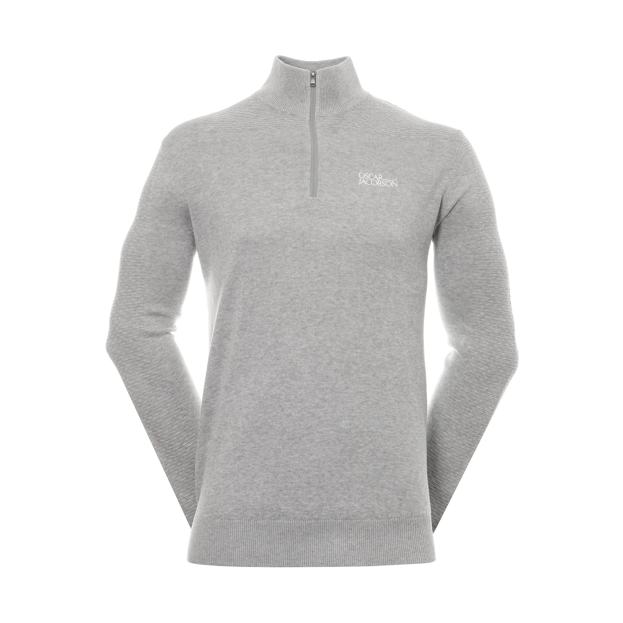 Oscar Jacobson Winwood Tour Zip Sweater OJKNT0180 Grey Marl & Function18