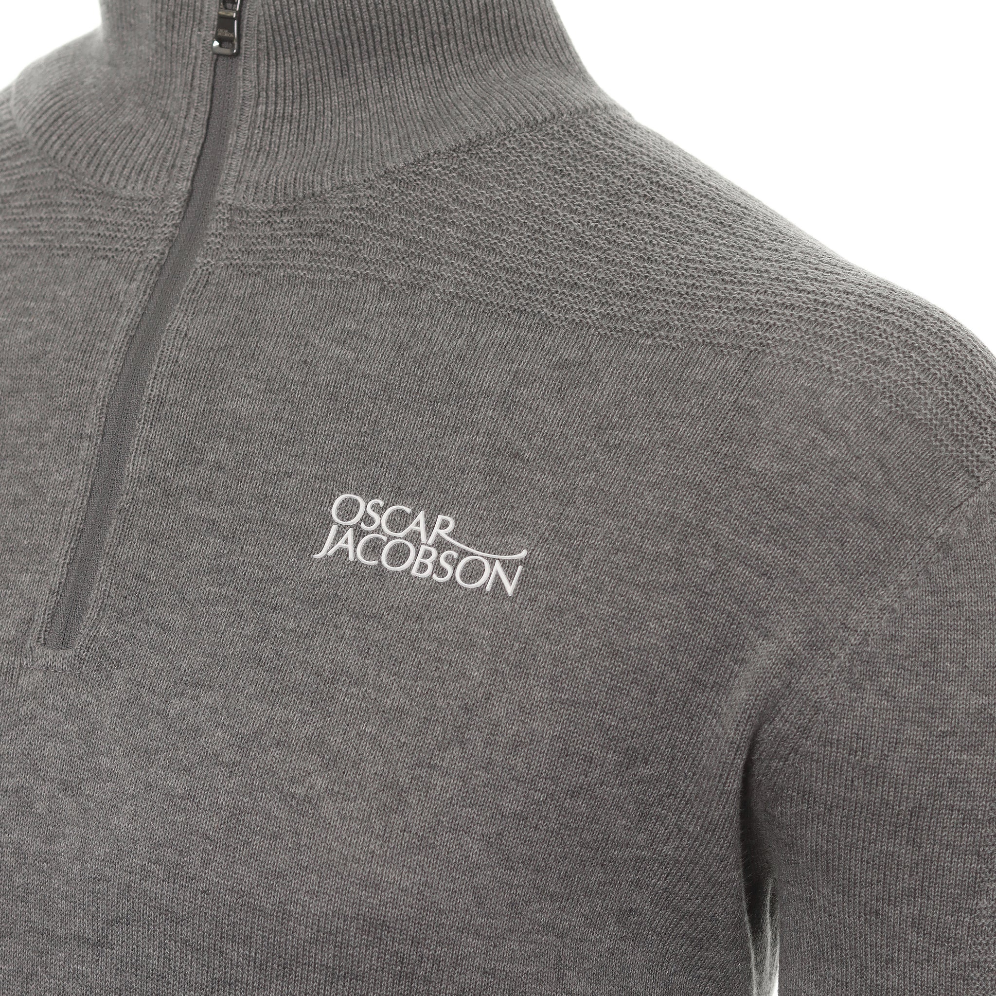 Oscar Jacobson Winwood Tour Zip Sweater OJKNT0180 Pewter Marl & Function18