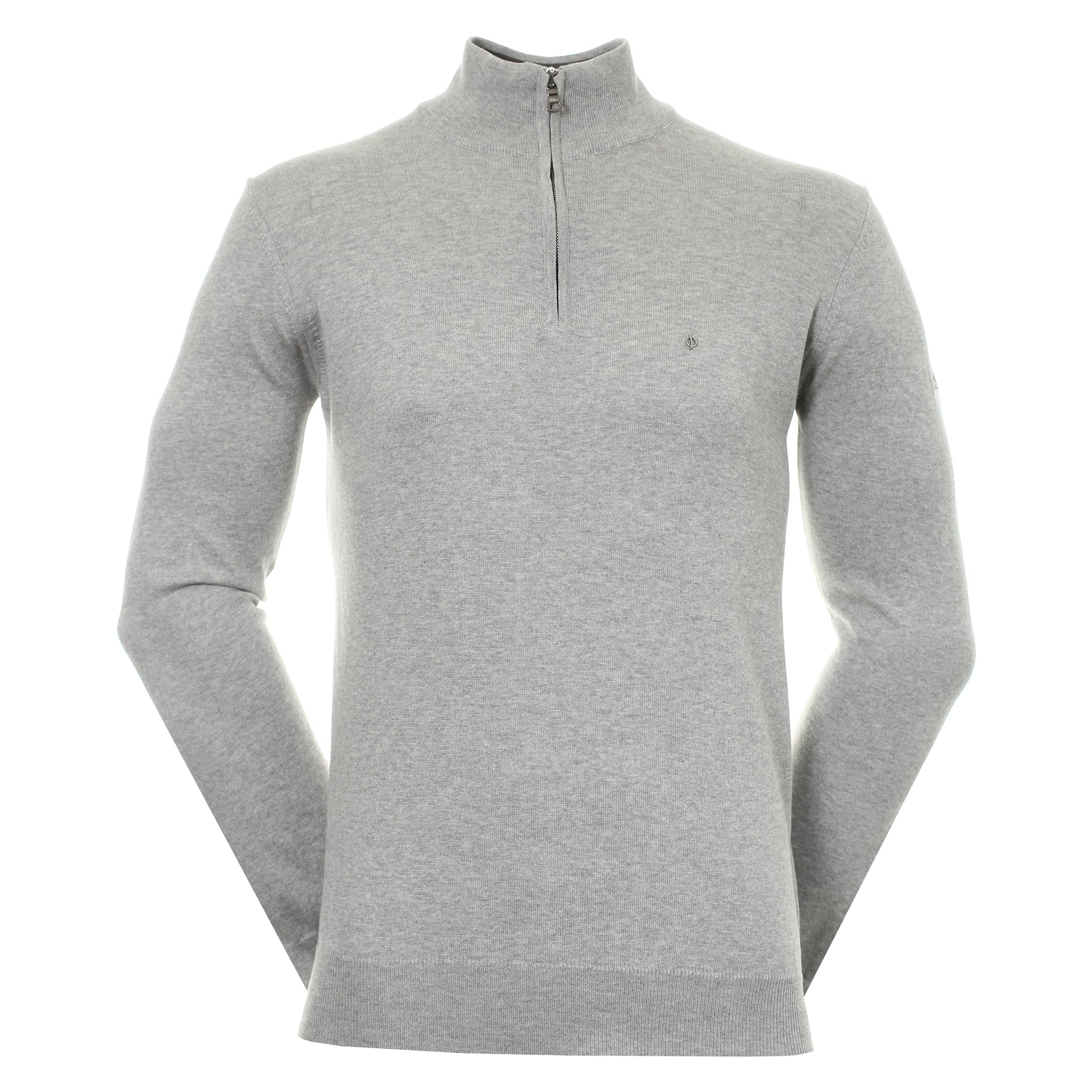 Oscar Jacobson Waldorf Pin Zip Sweater OJKNT0013 Light Grey ...