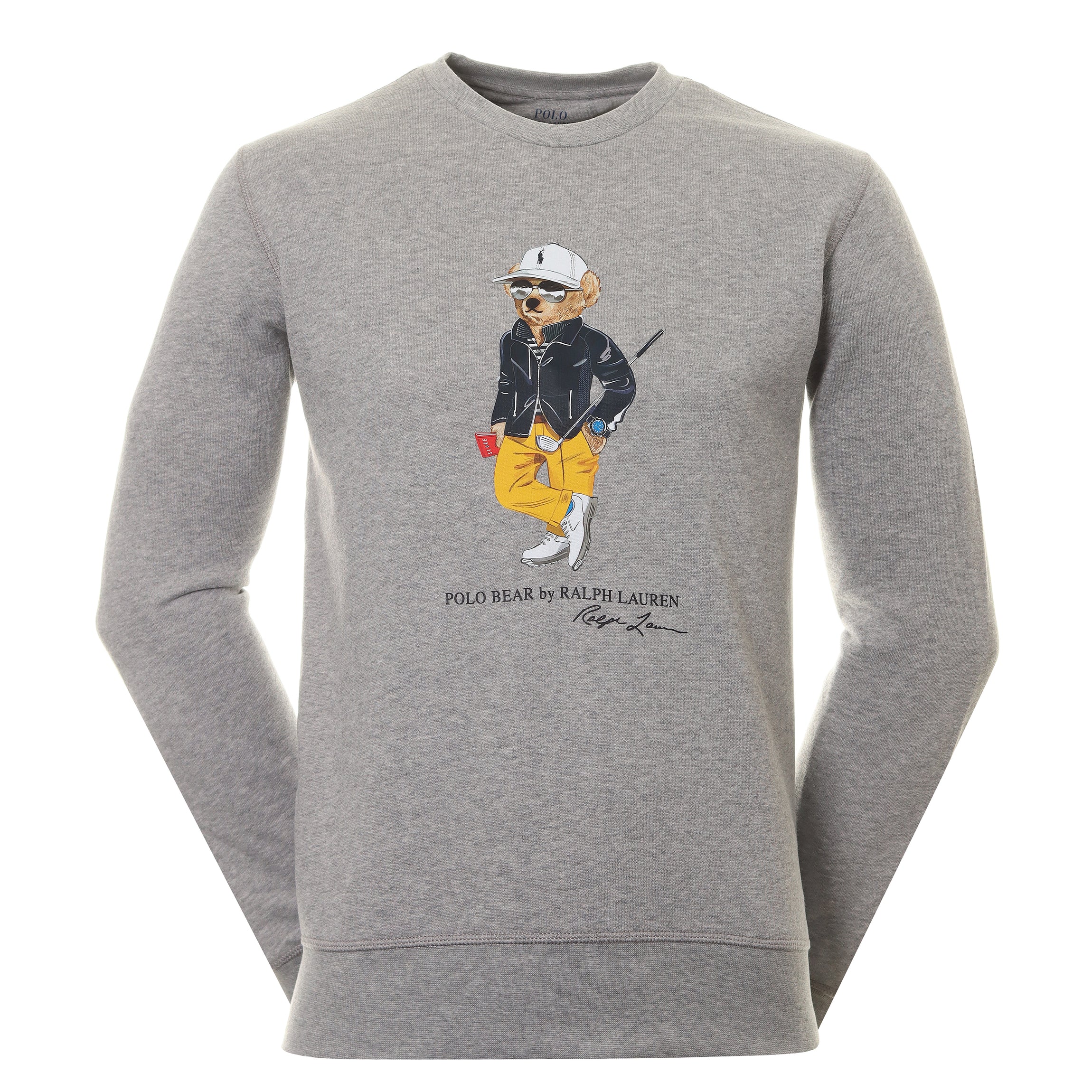 Polo Golf Ralph Lauren Bear Fleece Crew Neck 710899565 Andover Heather 002  | Function18 | Restrictedgs
