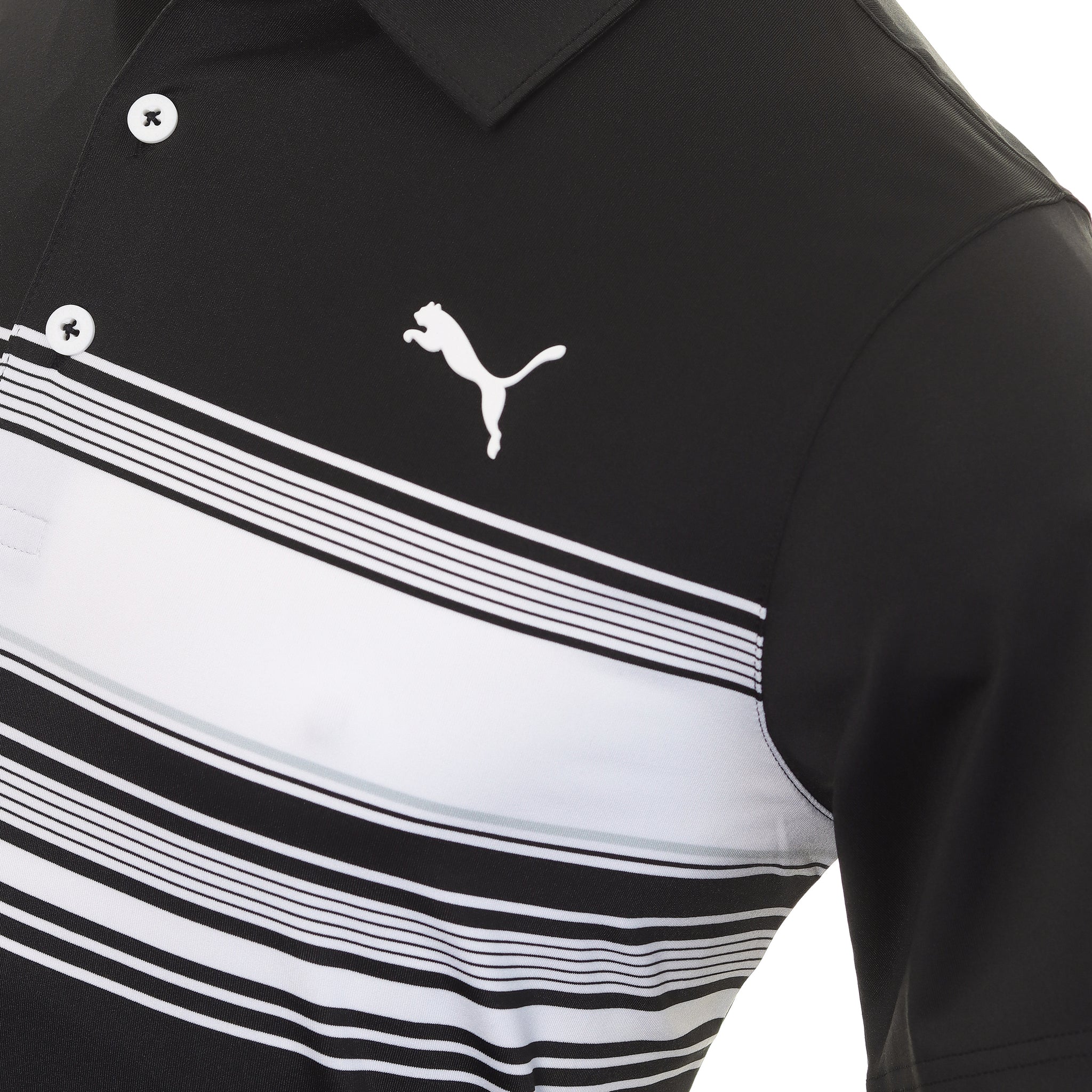 Puma Golf Grind Polo Shirt 538996 Puma Black Bright White 01 | Function18
