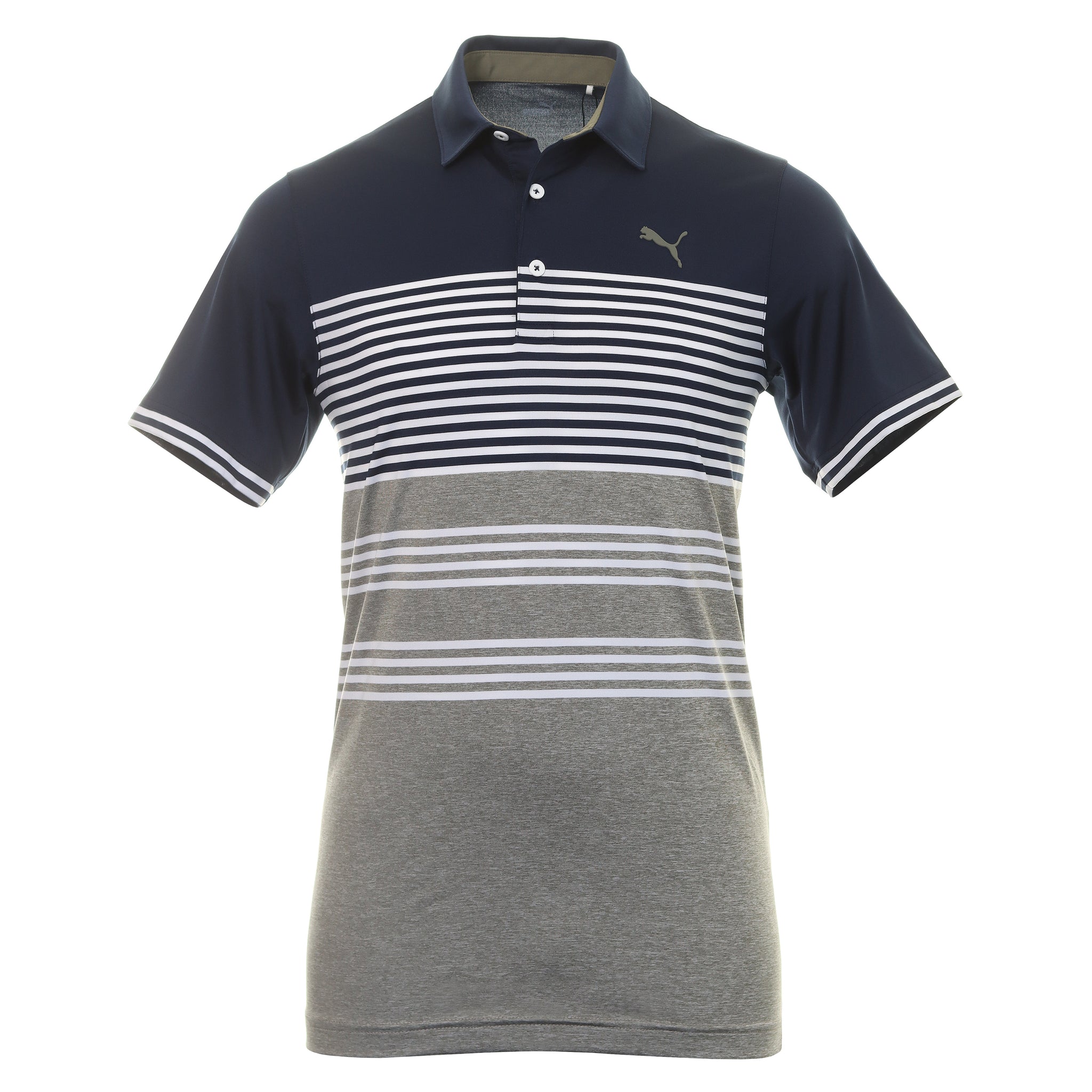 Puma Golf Track Polo Shirt 538997 Navy Blazer Dark Sage Heather 08