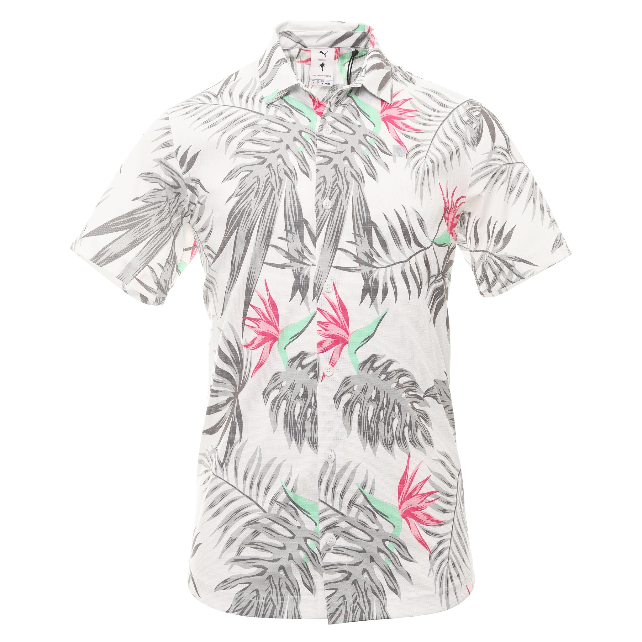 Puma Golf x PTC Paradise Button Down Shirt 539204 Bright White 01