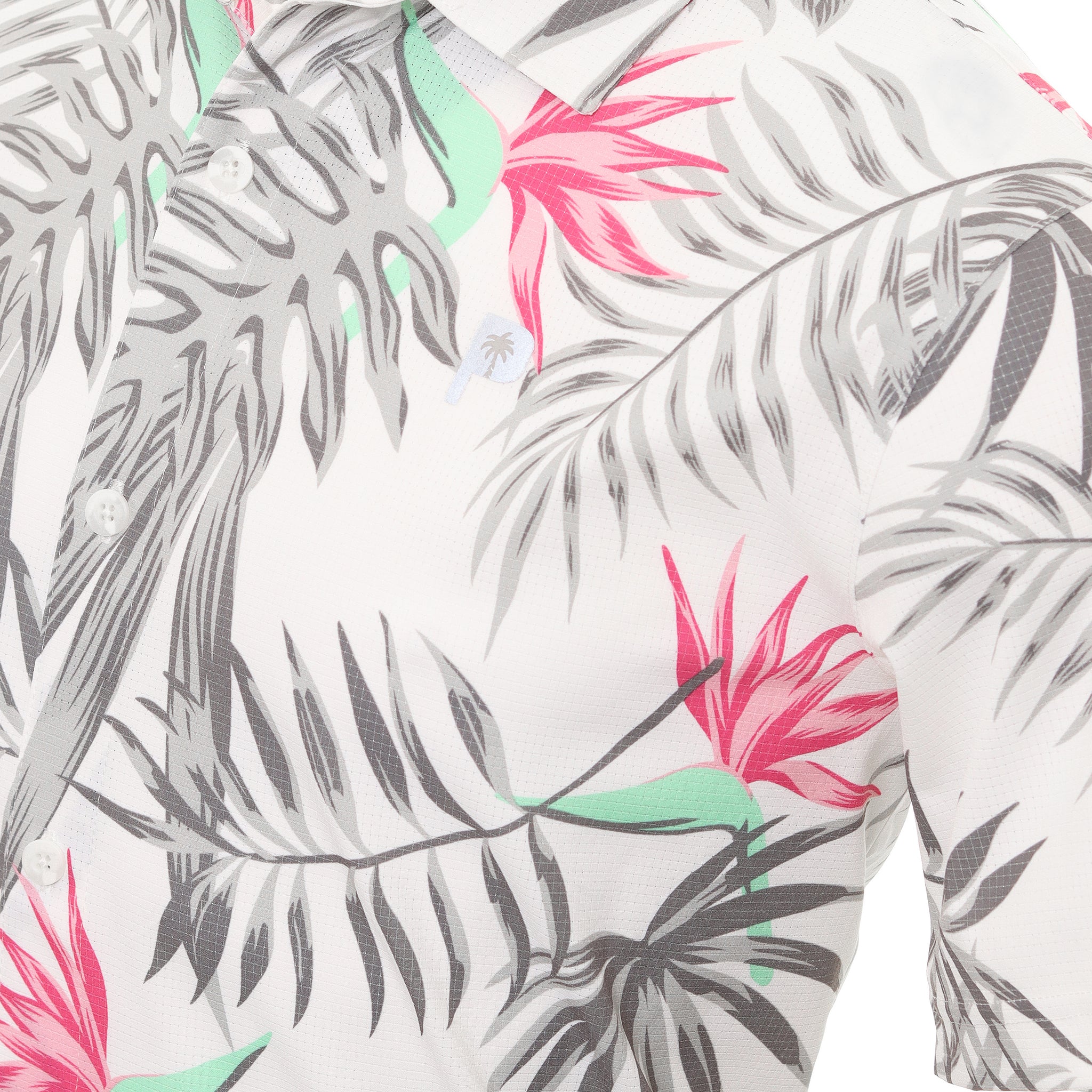 Puma Golf x PTC Paradise Button Down Shirt 539204 Bright White 01