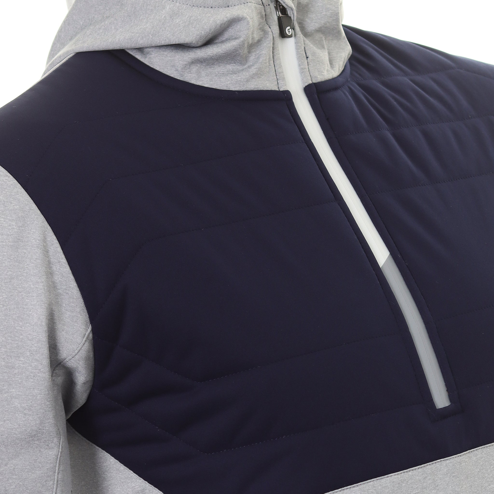 Sunderland Golf Everest Hybrid Hoodie Silver Marl/Navy/White