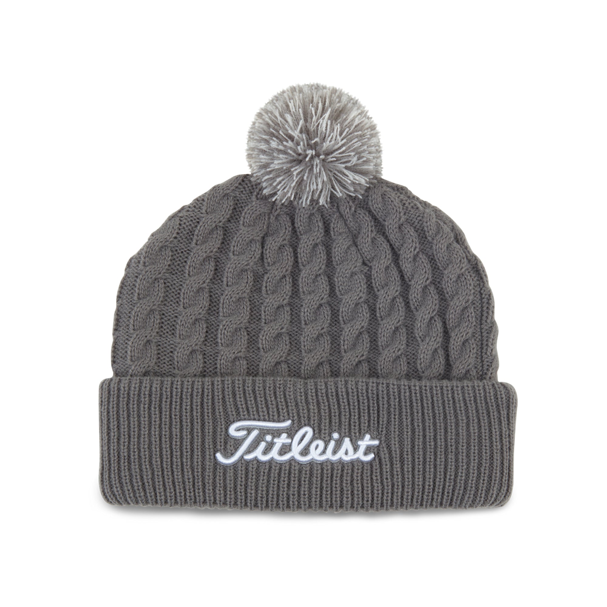 titleist-cable-knit-pom-beanie-th21wcknpe-grey-white-0g1