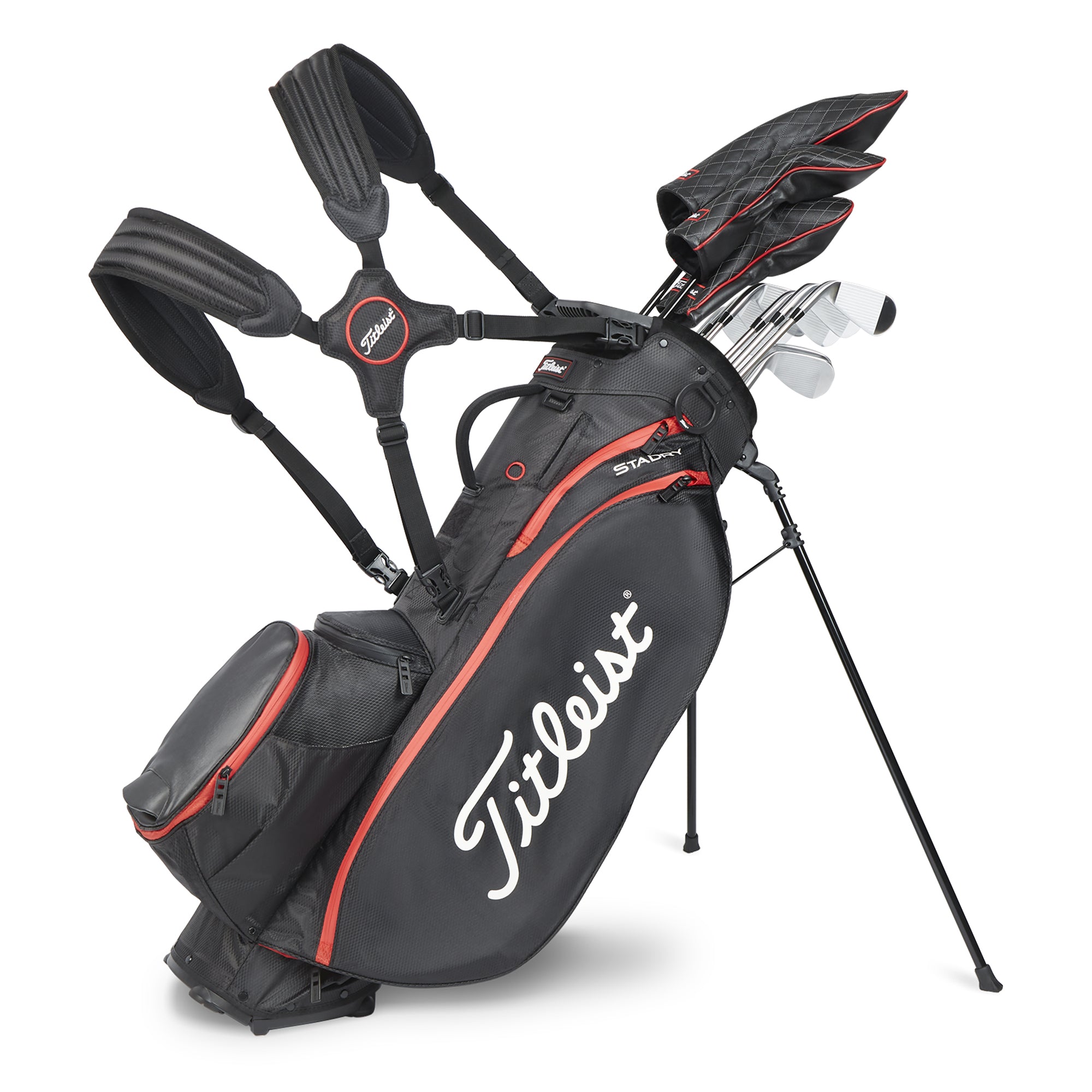 Titleist Players 5 StaDry Stand Golf Bag Black/Black/Red 006