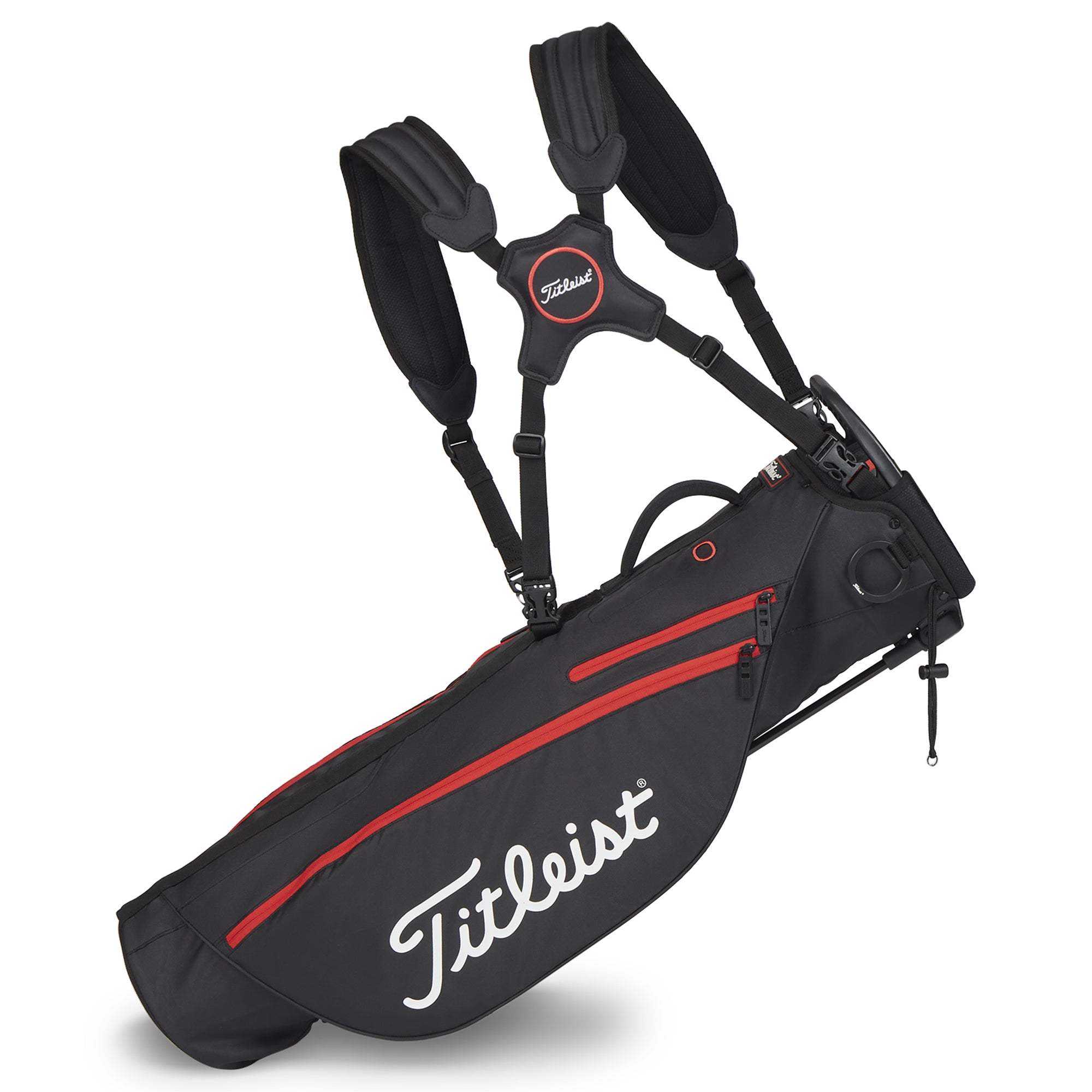Titleist Premium Carry Golf Bag Black/Black/Red 006