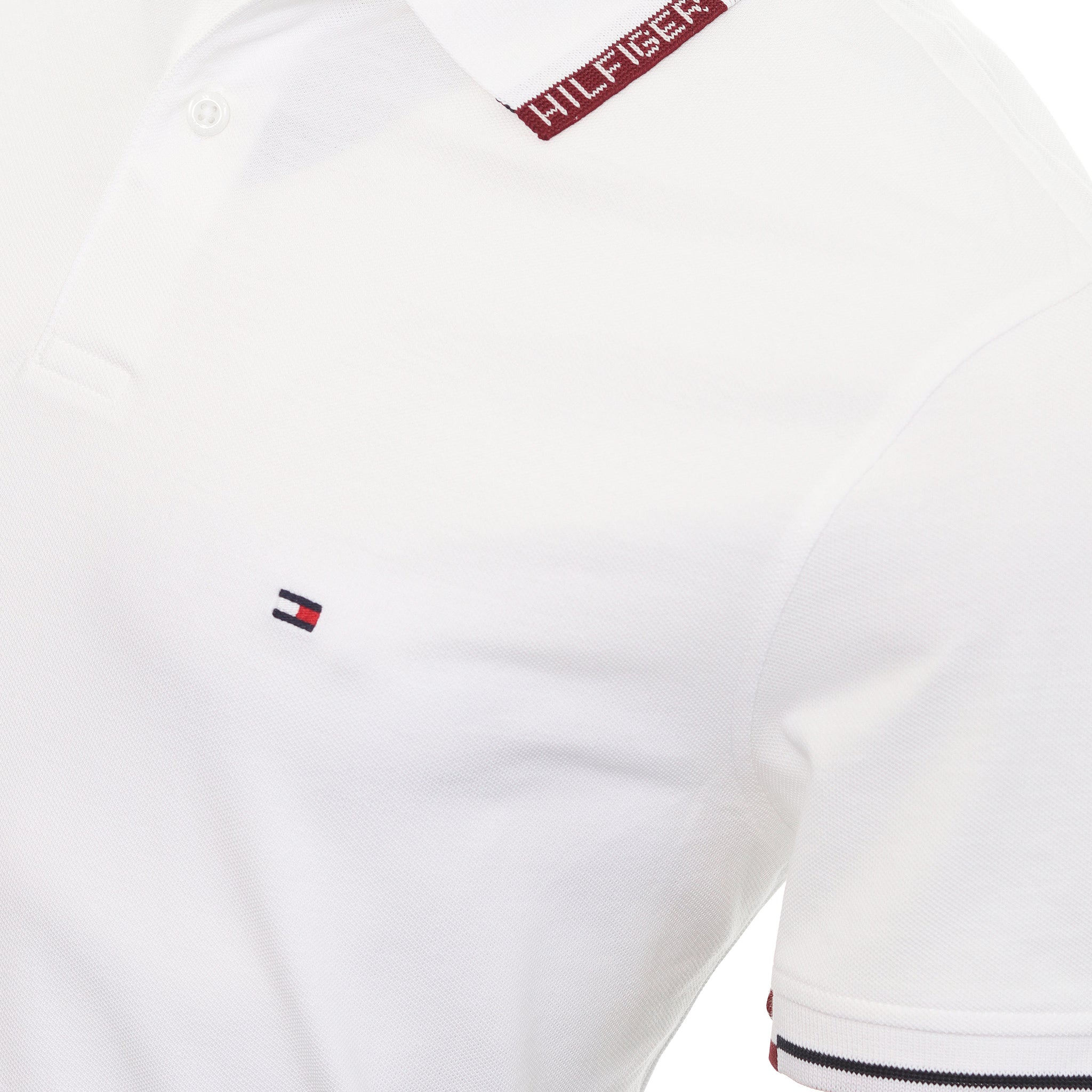 Tommy Hilfiger Collar Placement Polo Shirt MW0MW30774 White YBR ...