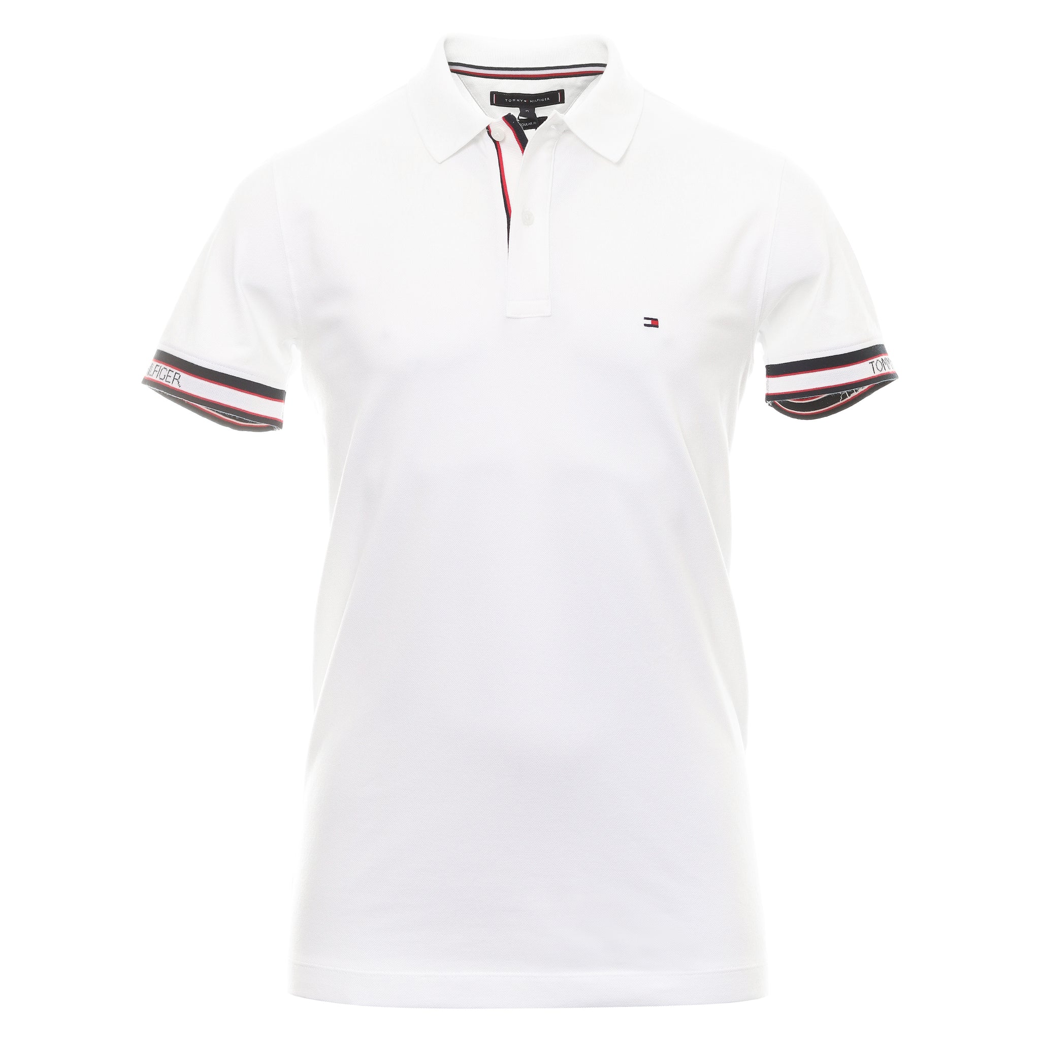 Tommy Hilfiger Logo Cuff Polo Shirt MW0MW23960 White YBR | Function18 ...