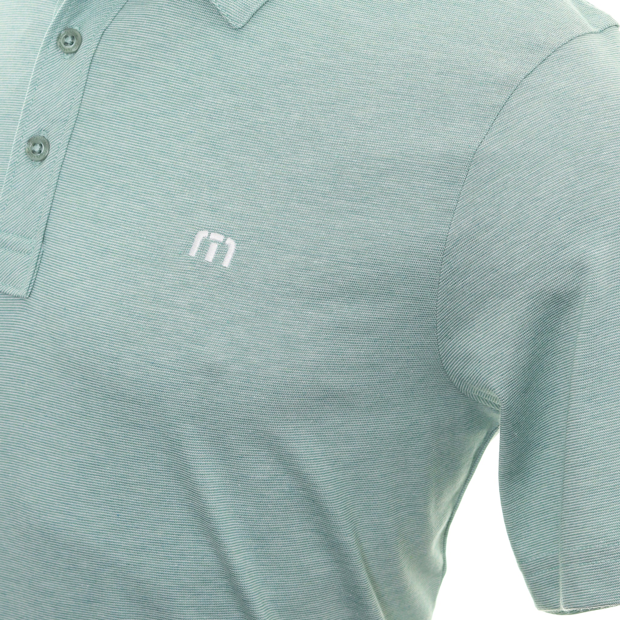 TravisMathew Zinna Polo Shirt Heather Beryl Green