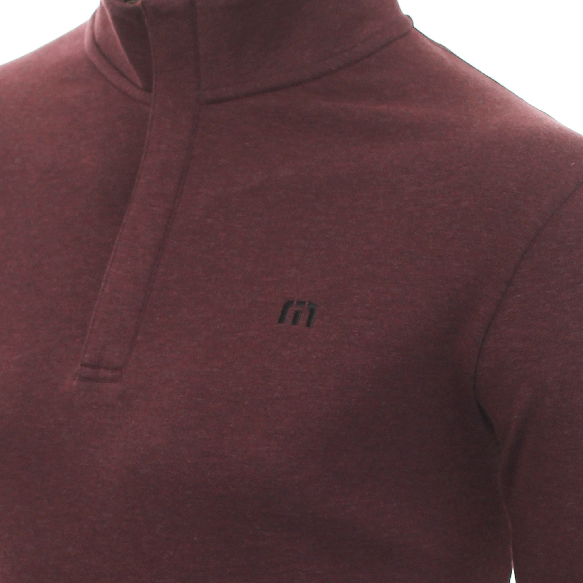 TravisMathew Cloud 2.0 1/4 Zip Heather Dark Red