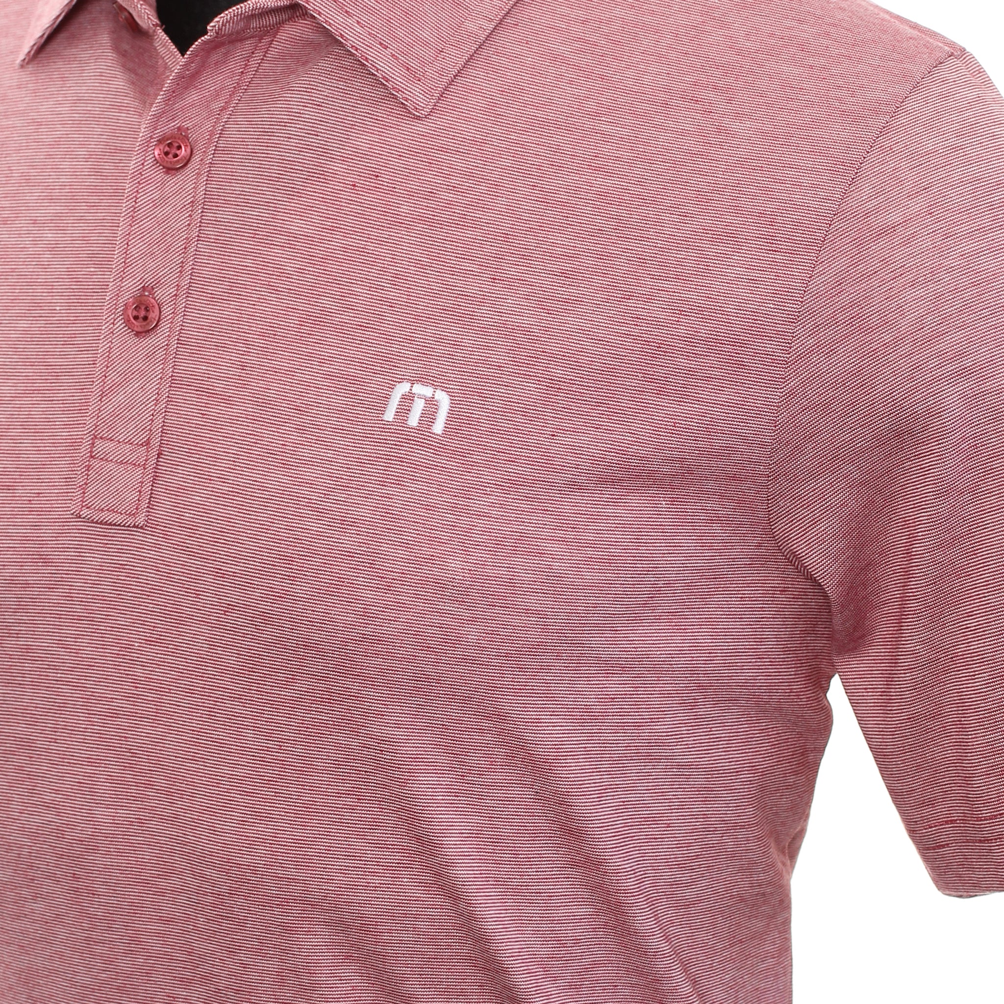 TravisMathew Zinna Polo Shirt Heather Cardinal