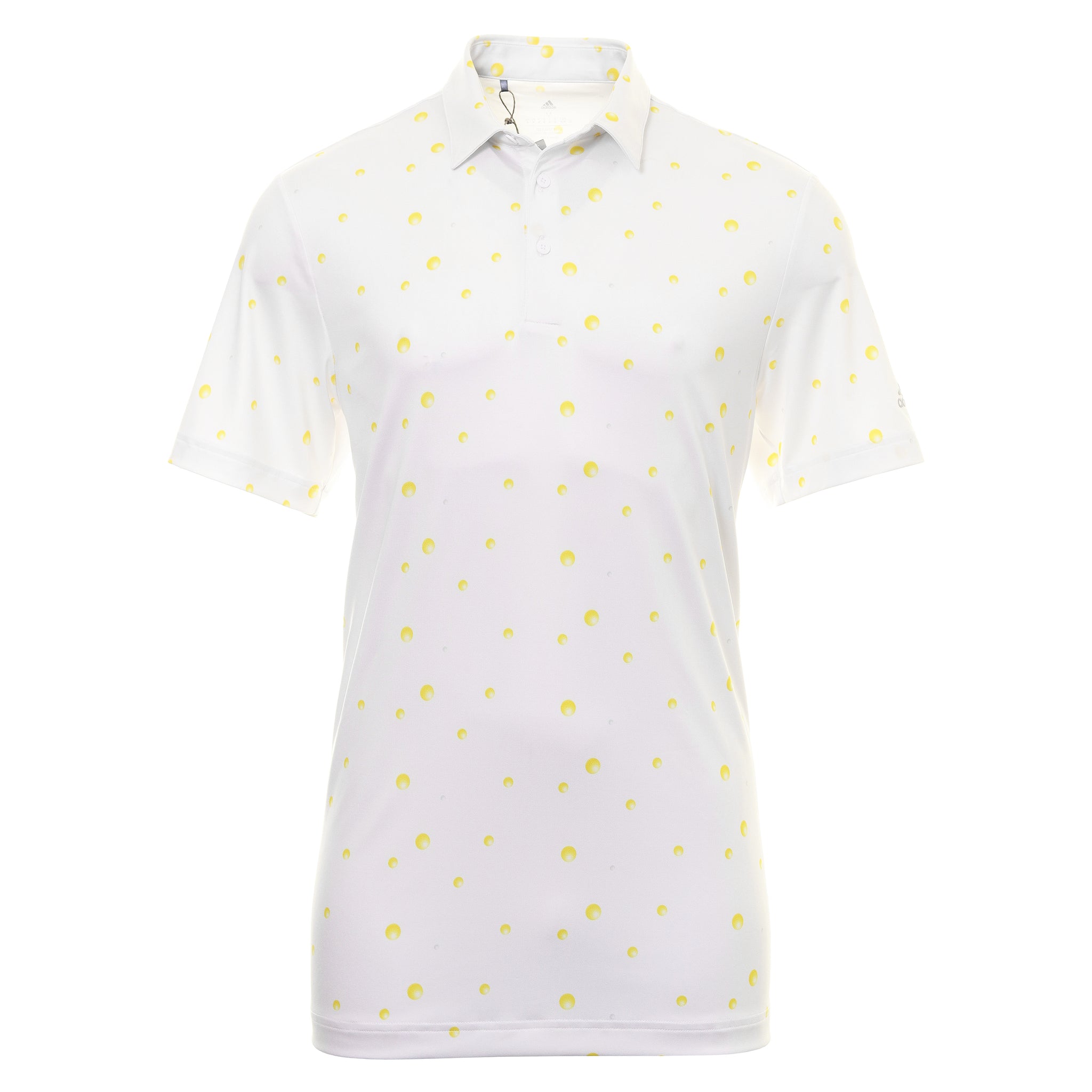 adidas Golf Allover Print Shirt HK6857 White Impact Yellow Grey Two ...