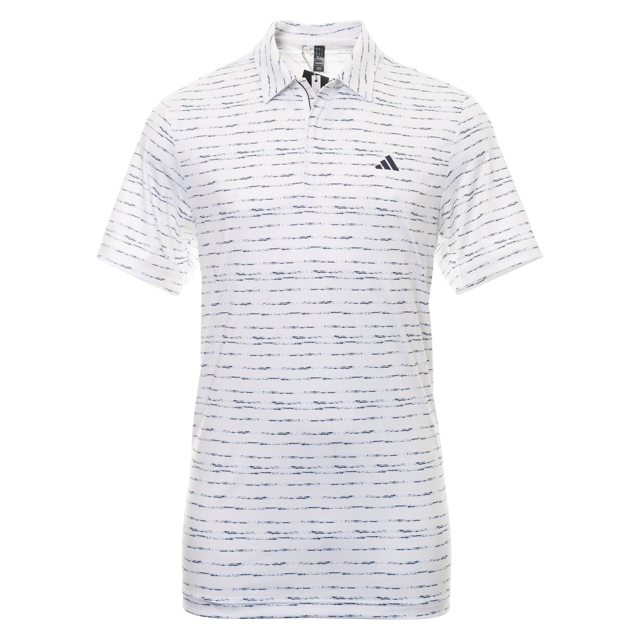 adidas Golf Stripe Zipper Shirt IC1346 White Collegiate Navy ...