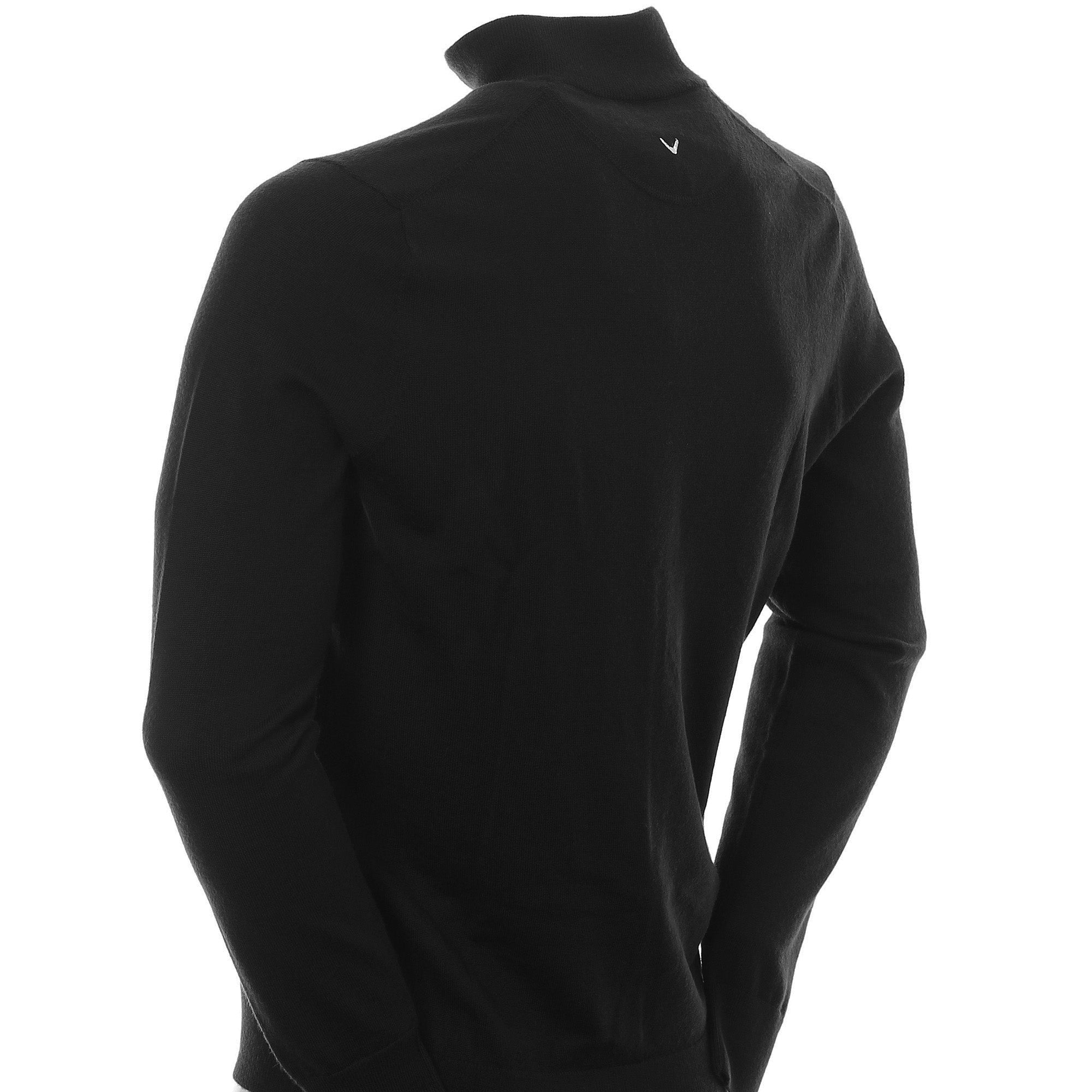 Callaway Golf Ribbed Merino 1/4 Zip Sweater Black Onyx 001