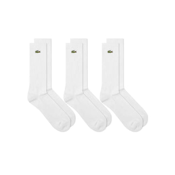 Lacoste 3 Pack Crew Cut Socks White Z92