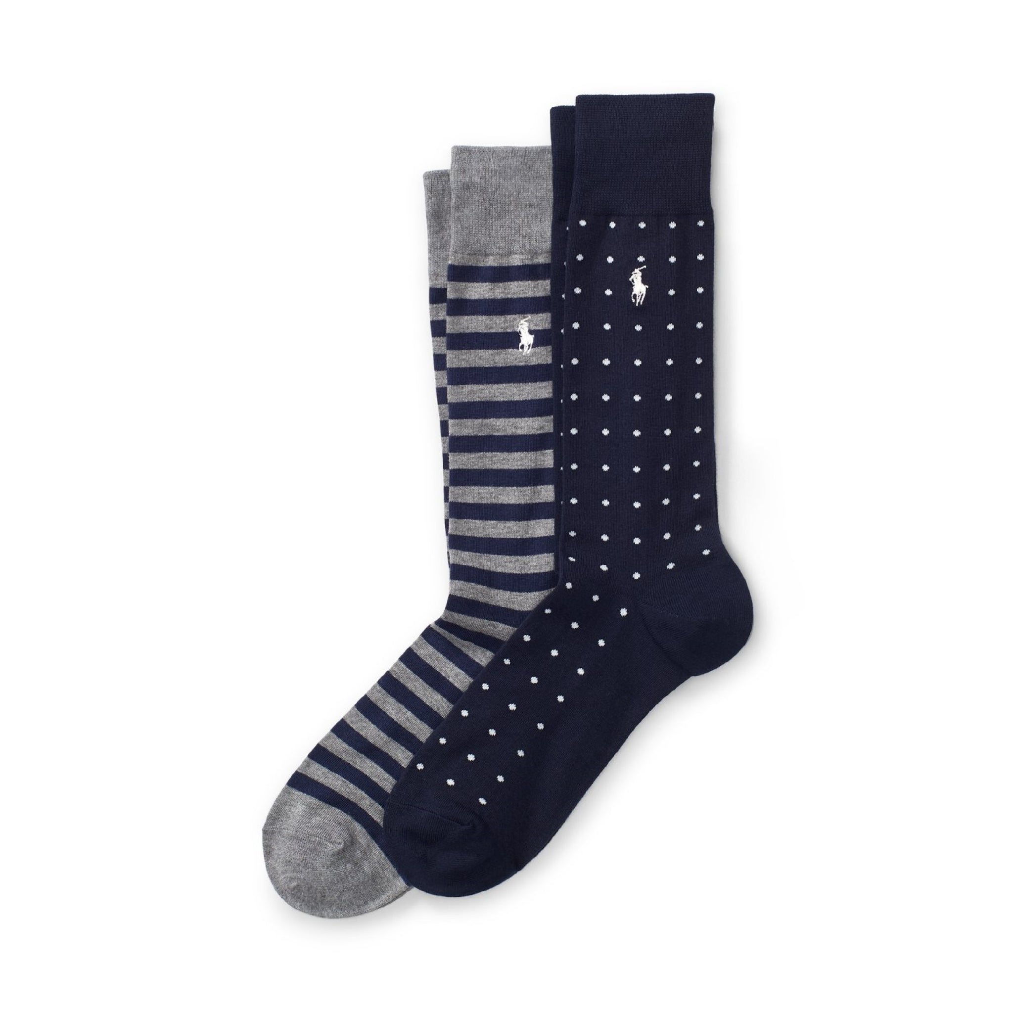 Polo Ralph Lauren Dot Stripe Crew Socks - 2 Pack